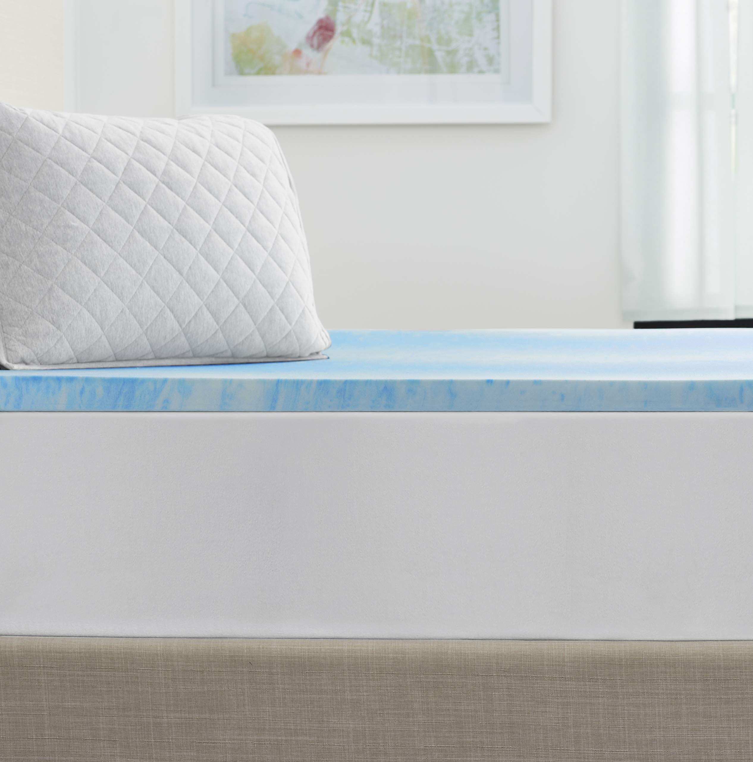 SealyChill Gel Memory Foam Mattress Topper 1.5 Inch - Cooling Full Size Mattress Pad for Pressure Relief & Pain Relief - Breathable White Bed Topper for Hot Sleepers & Side Sleepers