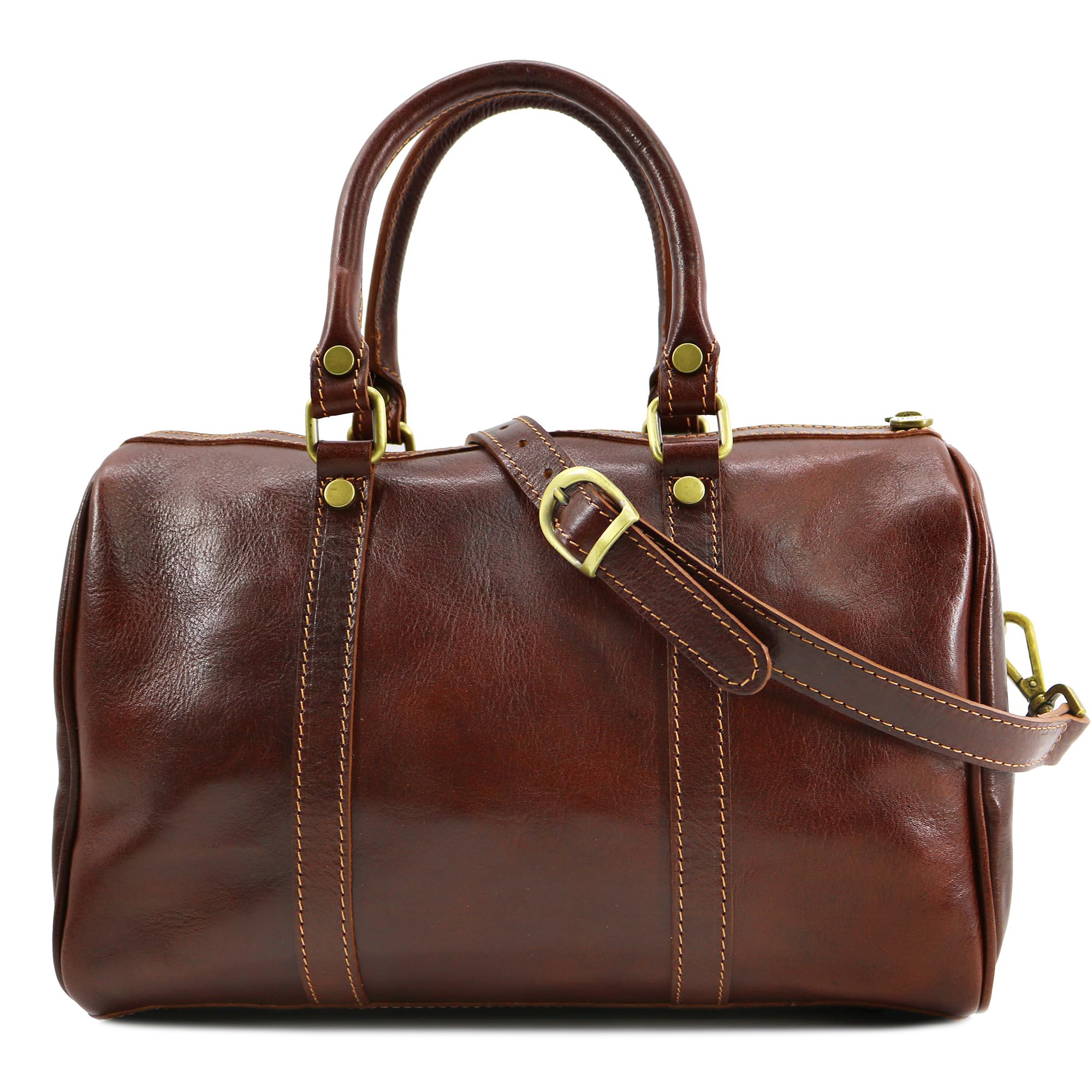Floto Genuine Leather Boston Bag for Women - Crossbody Strap & Shoulder Bag - Perfect for Work, Travel & Everyday Use