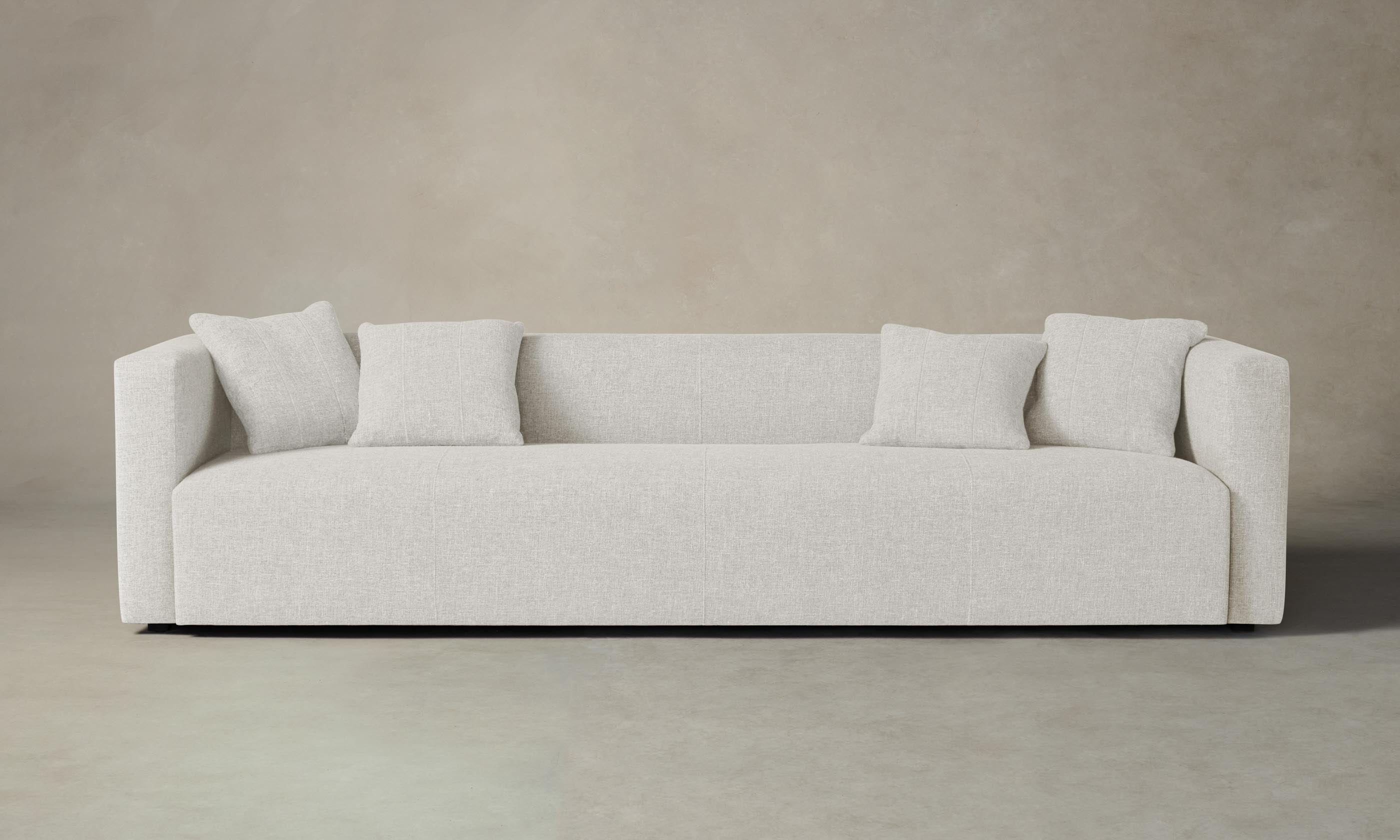 The Breuer Sofa - Premium Heritage Belgian Linen in Egret White | Modern Living Room Furniture for Home & Office