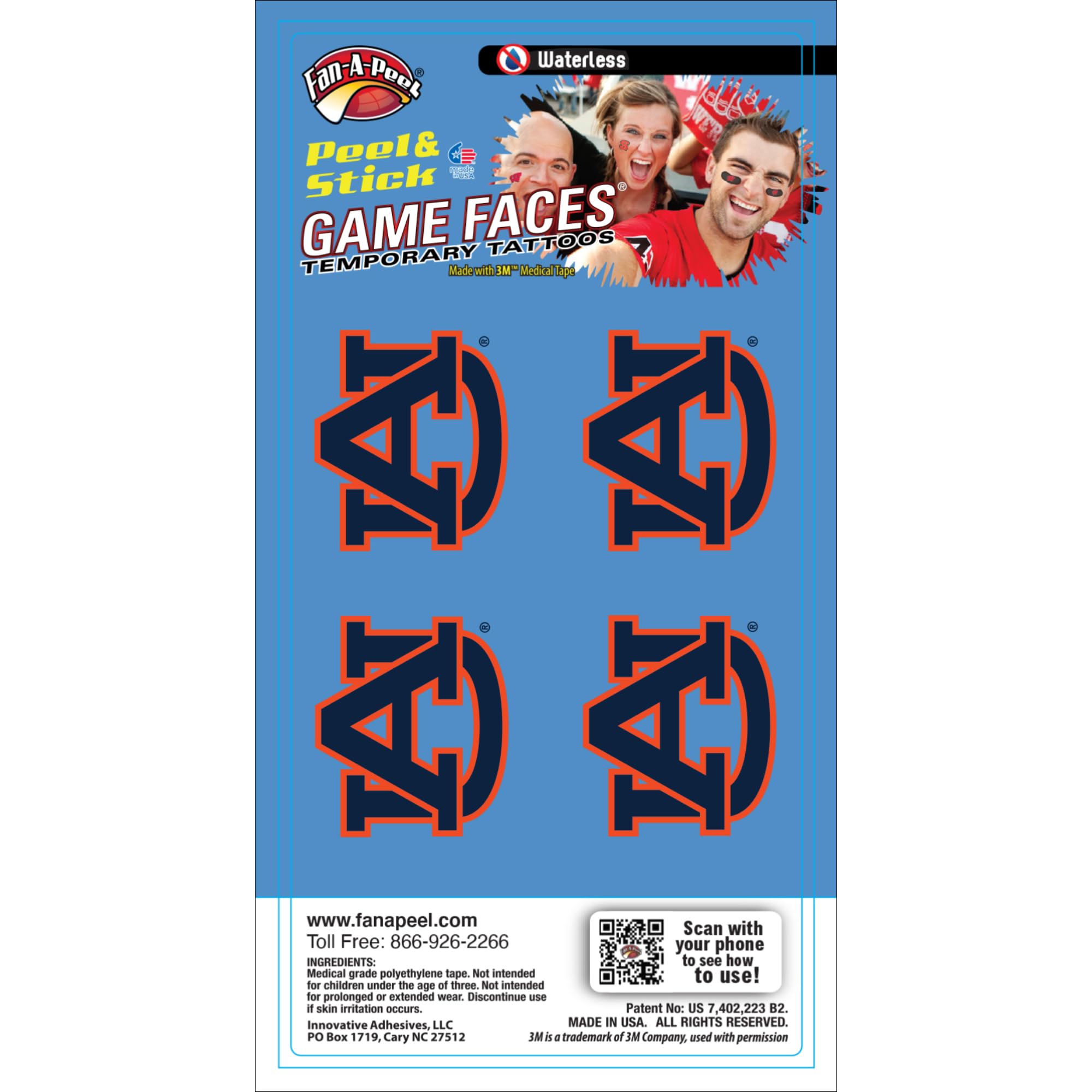 Auburn Waterproof Temporary Tattoos - Hypoallergenic Peel & Stick Fake Tattoos for Adults & Kids - Officially Licensed - Perfect for Parties, Halloween & Cosplay