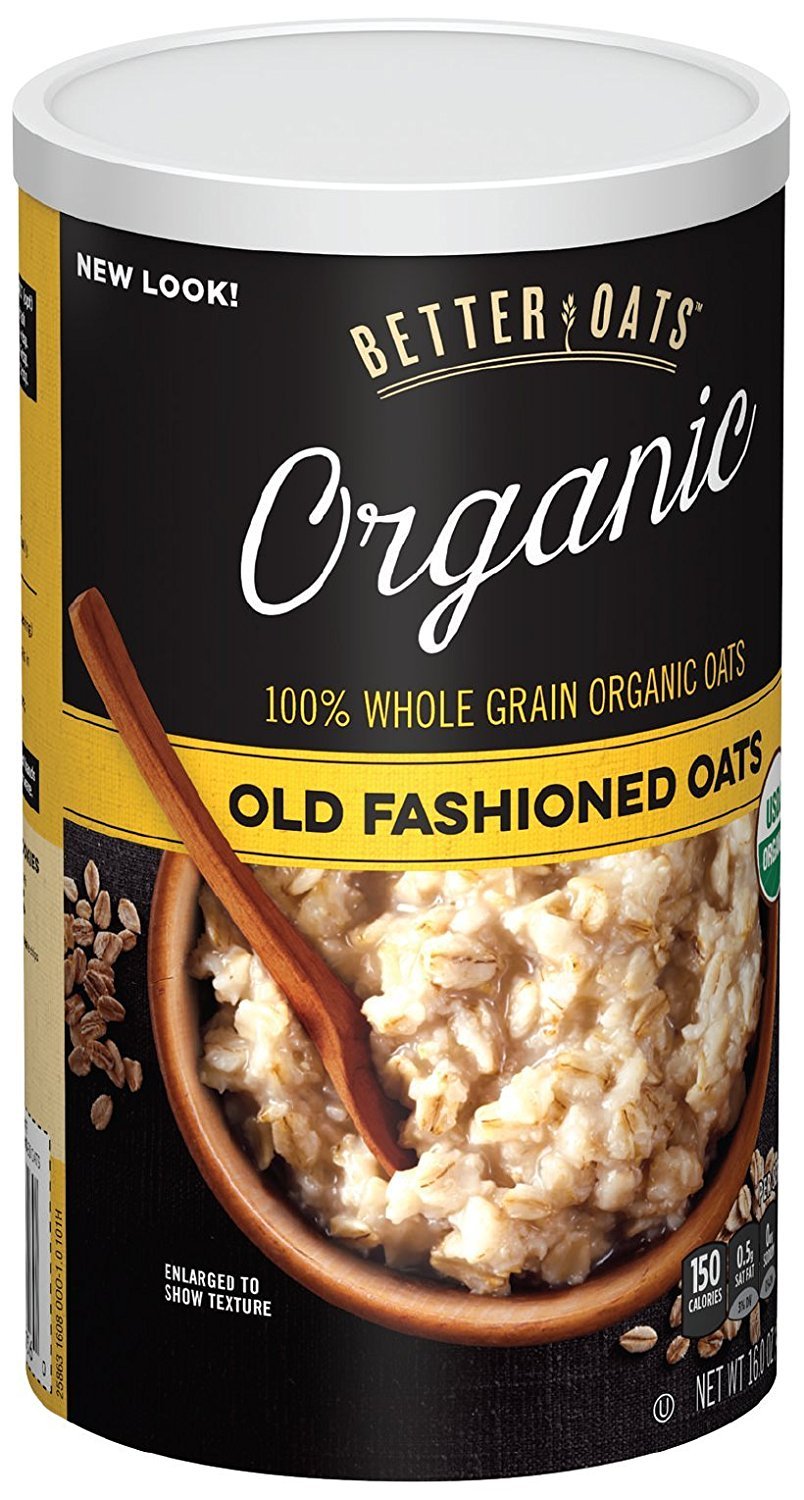 Better Oats Organic Raw Pure & Simple Old Fashioned Oats - 12 Pack (16 oz Each) | USDA Certified Organic, Non-GMO, Whole Grain Breakfast Cereal - Perfect for Oatmeal, Baking & Healthy Smoothies