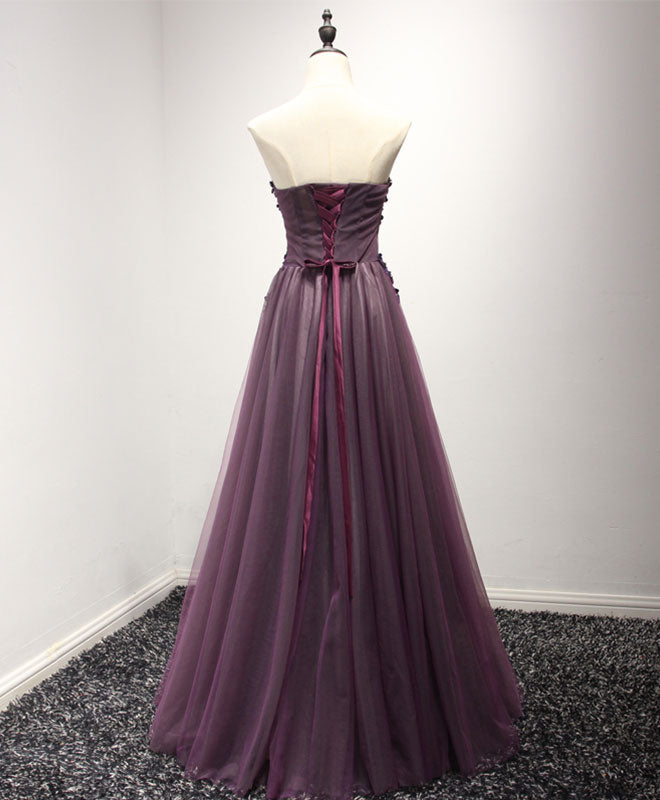 Elegant Purple Sweetheart Neckline Long Prom Dress for Women - Perfect for Formal Events, Evening Gala & Special Occasions