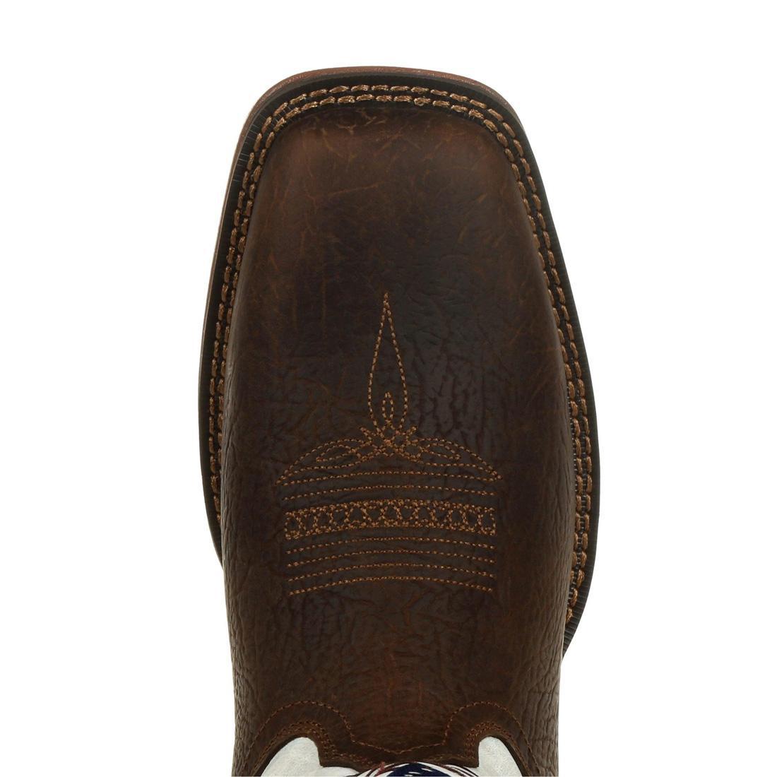 Rebel Distressed Flag Embroidered Western Boots for Women - Vintage Cowgirl Ankle Boots with Patriotic American Flag Design - Perfect for Country Music Festivals, Rodeos, and Western Fashion