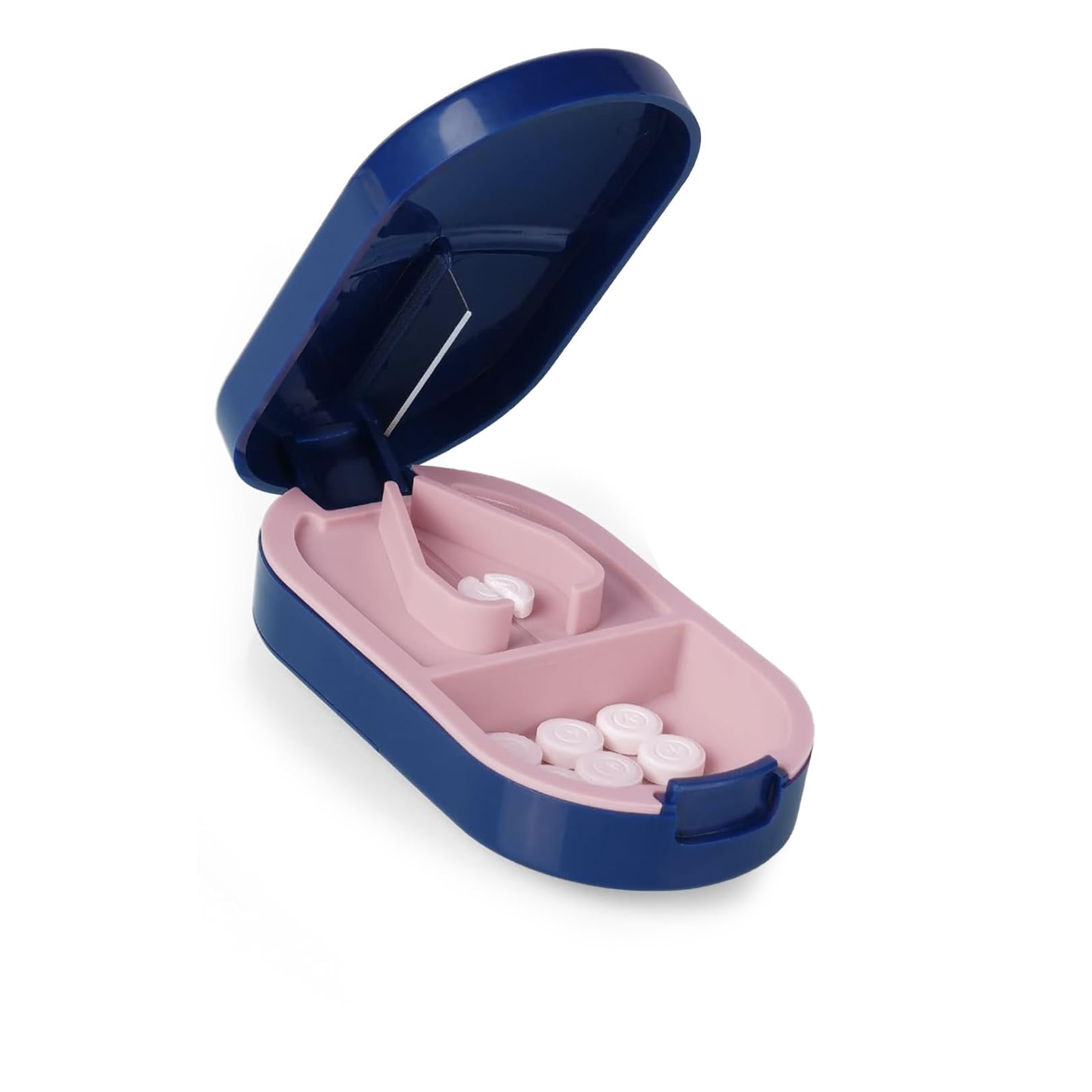 Blue Tablet Divider & Crusher - Safe & Easy Medication Dosage Tool for All Pills | Perfect for Elderly Care, Travel, and Daily Medicine Organization