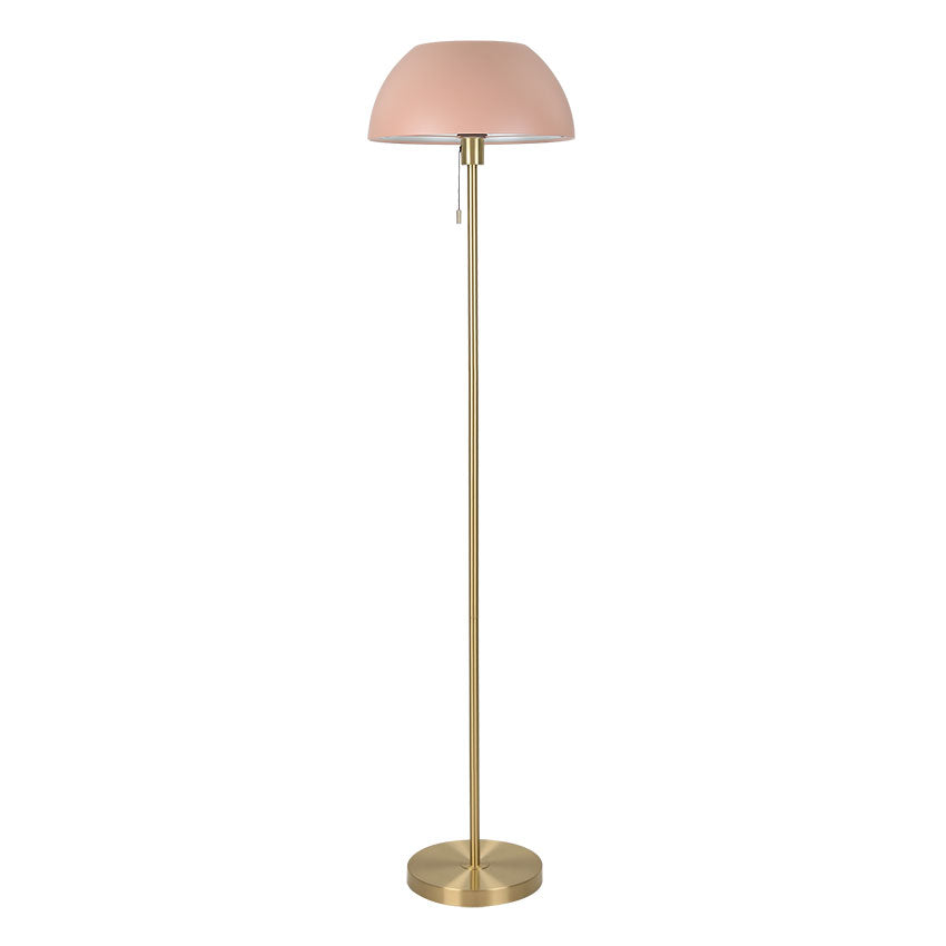Bella Brass Floor Lamp with Dome Shade - E27 Socket in Multiple Finishes | Perfect for Living Room, Bedroom & Office Lighting