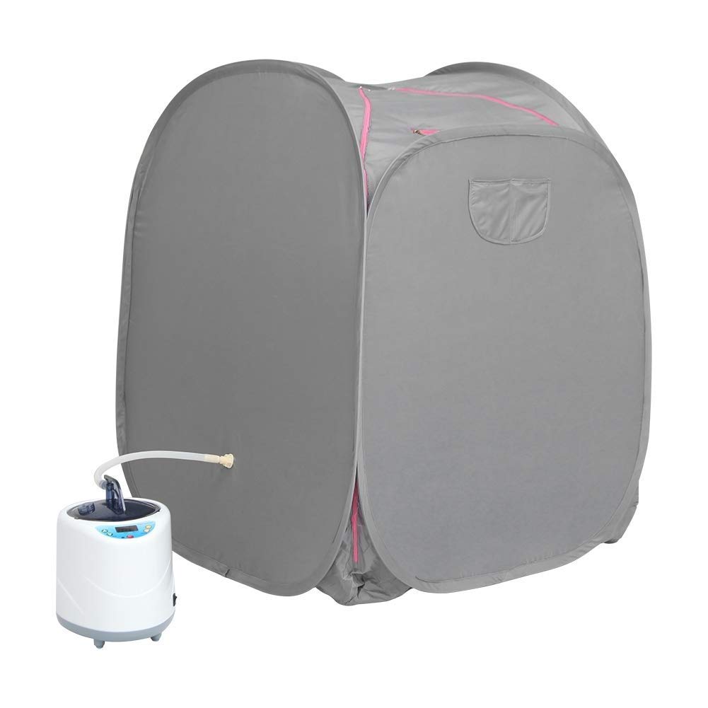 ZFF 2L Portable Sauna Steam Kit with Steamer Pot - Home Spa Fumigation Machine for Body Slimming & Relaxation | Indoor Personal Sauna Cabin (Gray, Size A) - Perfect for Home Wellness, Detox & Weight Loss Therapy