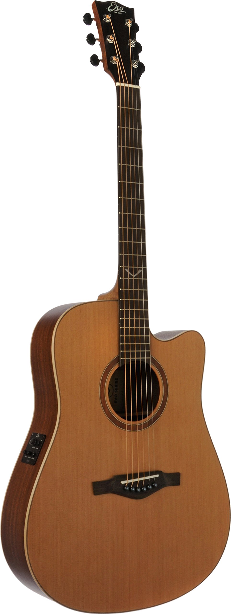 EVO Series Dreadnought Cutaway Acoustic-Electric Guitar with Built-in Tuner - Professional Grade for Live Performances & Studio Recording | Perfect for Stage, Home Practice & Traveling Musicians