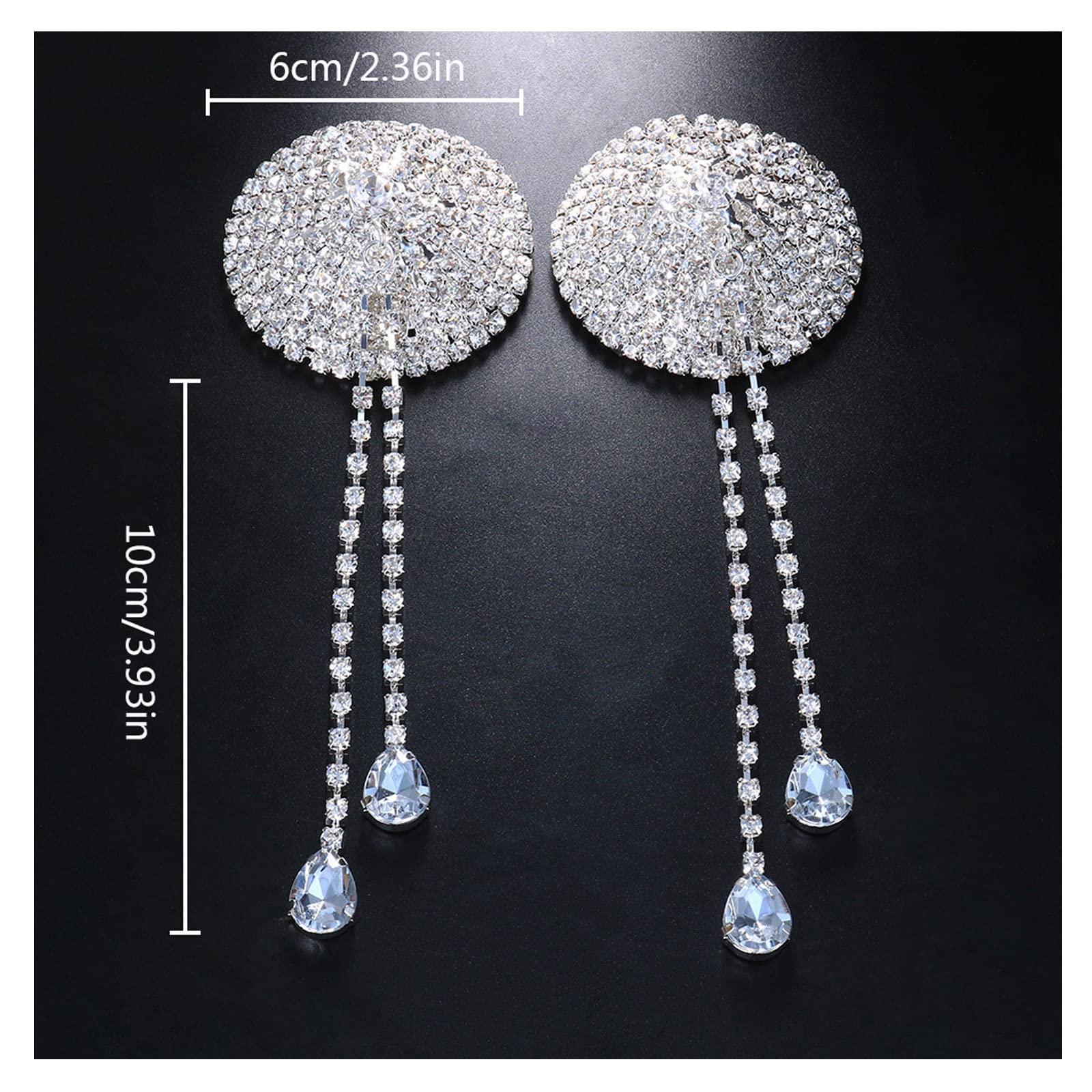 Sparkling Rhinestone Body Jewelry Set - Crystal Nipple Stickers & Breast Cover Stickers for Women | Festival Accessories, Bachelorette Party, Body Art Decoration