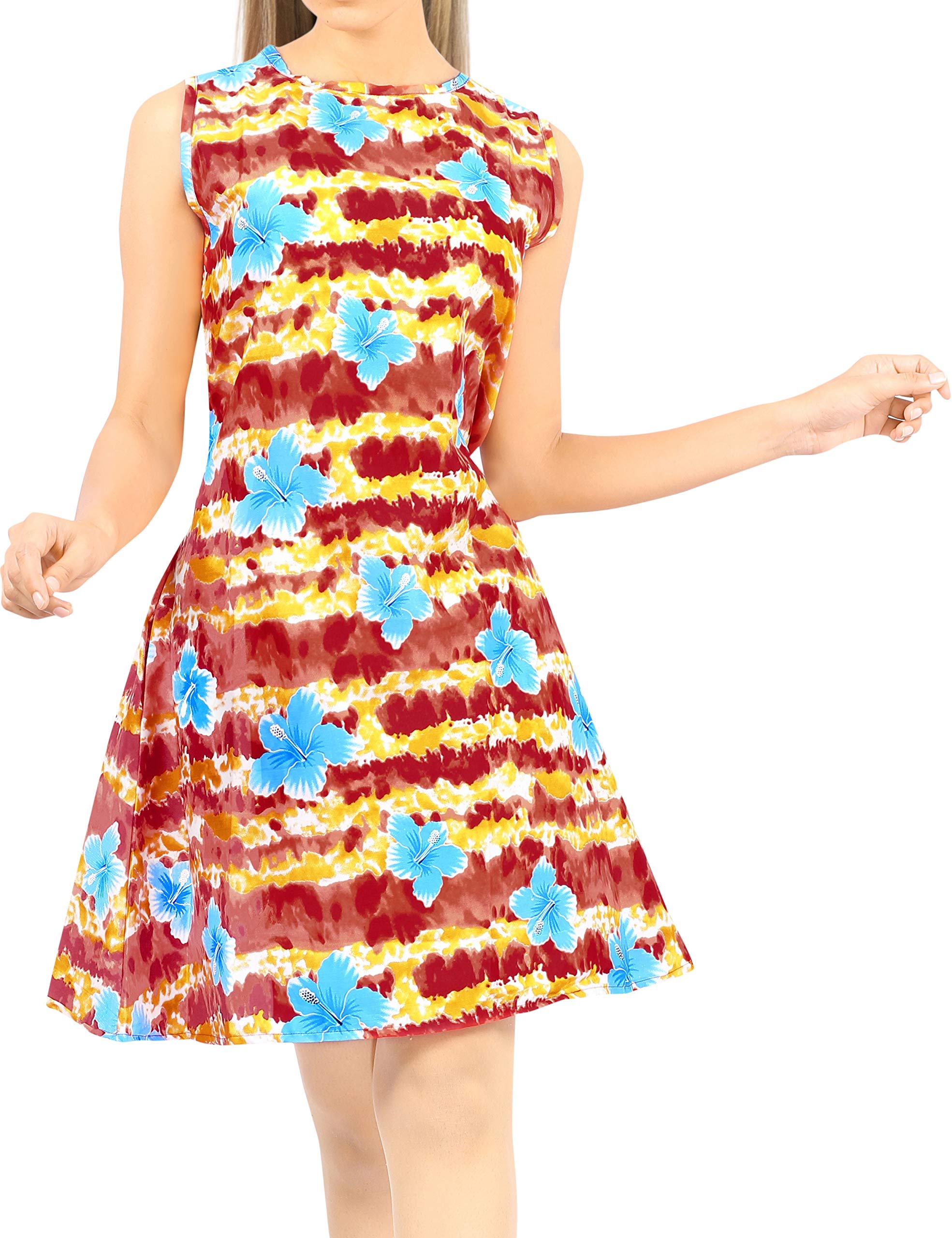 LA LEELA Women's Floral Beach Cover Up Dress - Lightweight Hawaiian Summer Vacation Swimwear Coverup for Pool, Beach & Tropical Holidays