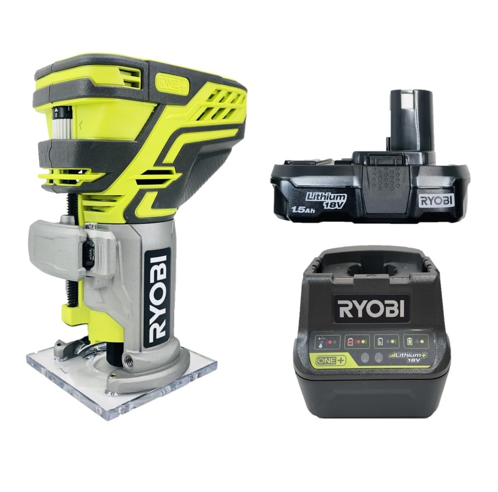 18V Cordless Fixed Base Trim Router Kit with Battery & Charger - Bulk Pack (Perfect for Woodworking, DIY Projects & Home Renovations)