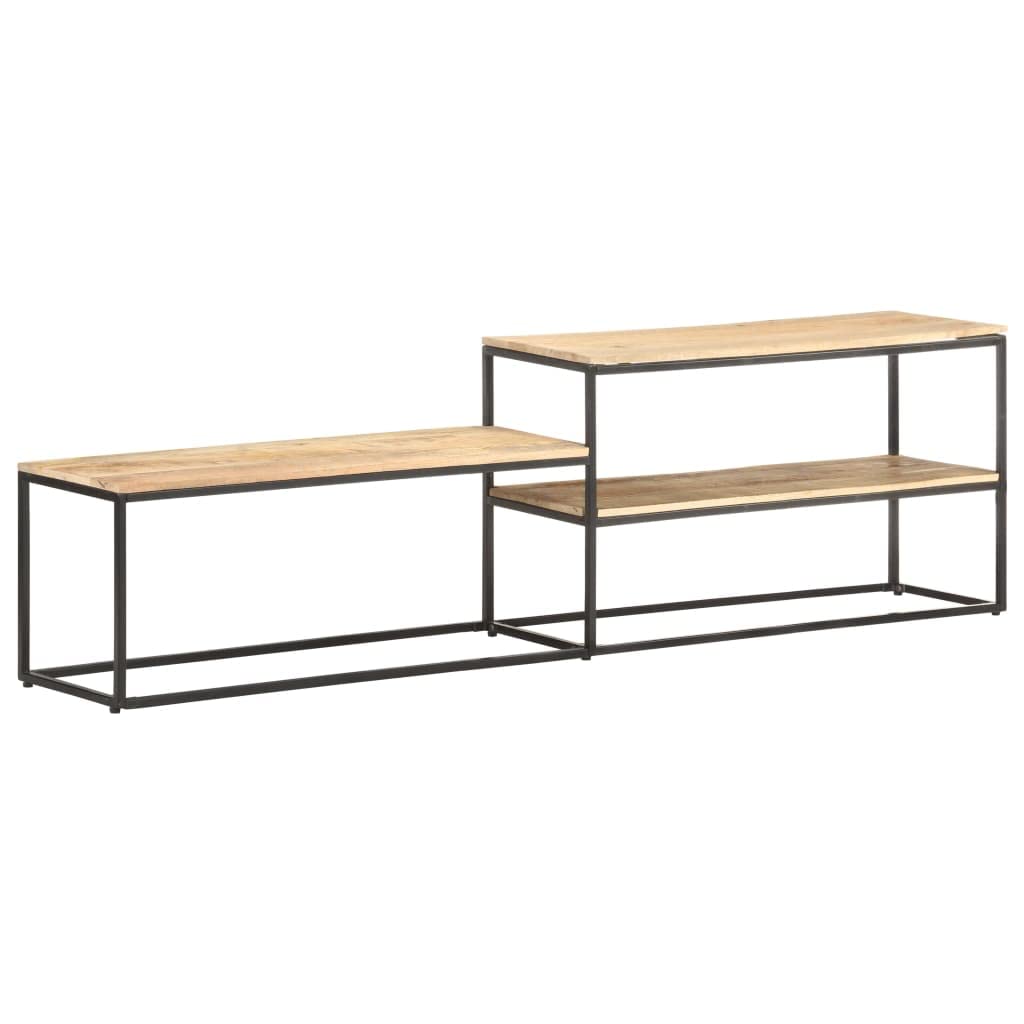 Rustic Mango Wood TV Stand with Storage - 70.9