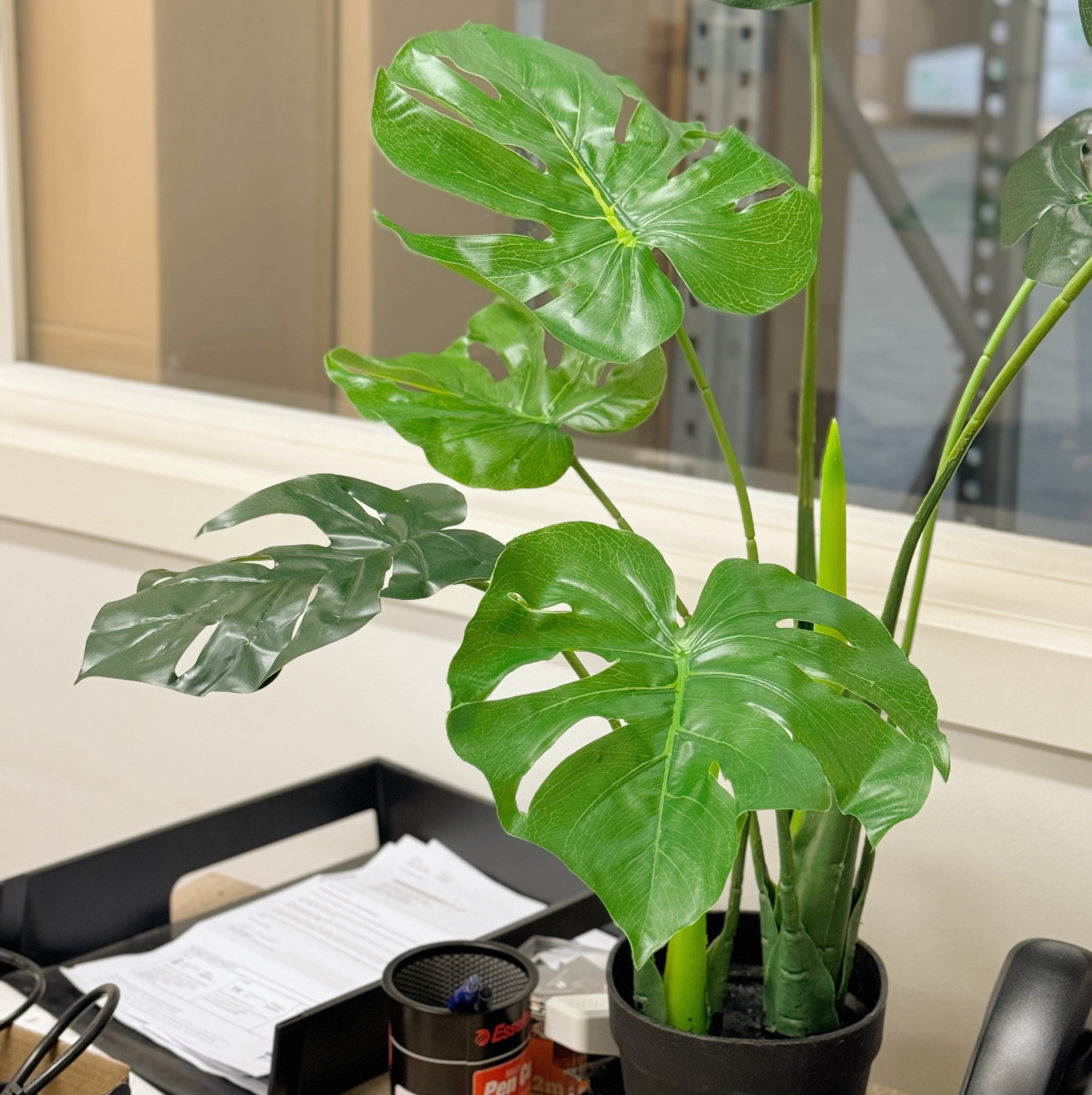 4 Pack Artificial Monstera Plants - 70cm Tall Fake Monstera Deliciosa Leaves for Home Decor, Office, Wedding, and Indoor Greenery - Realistic Faux Tropical Plants