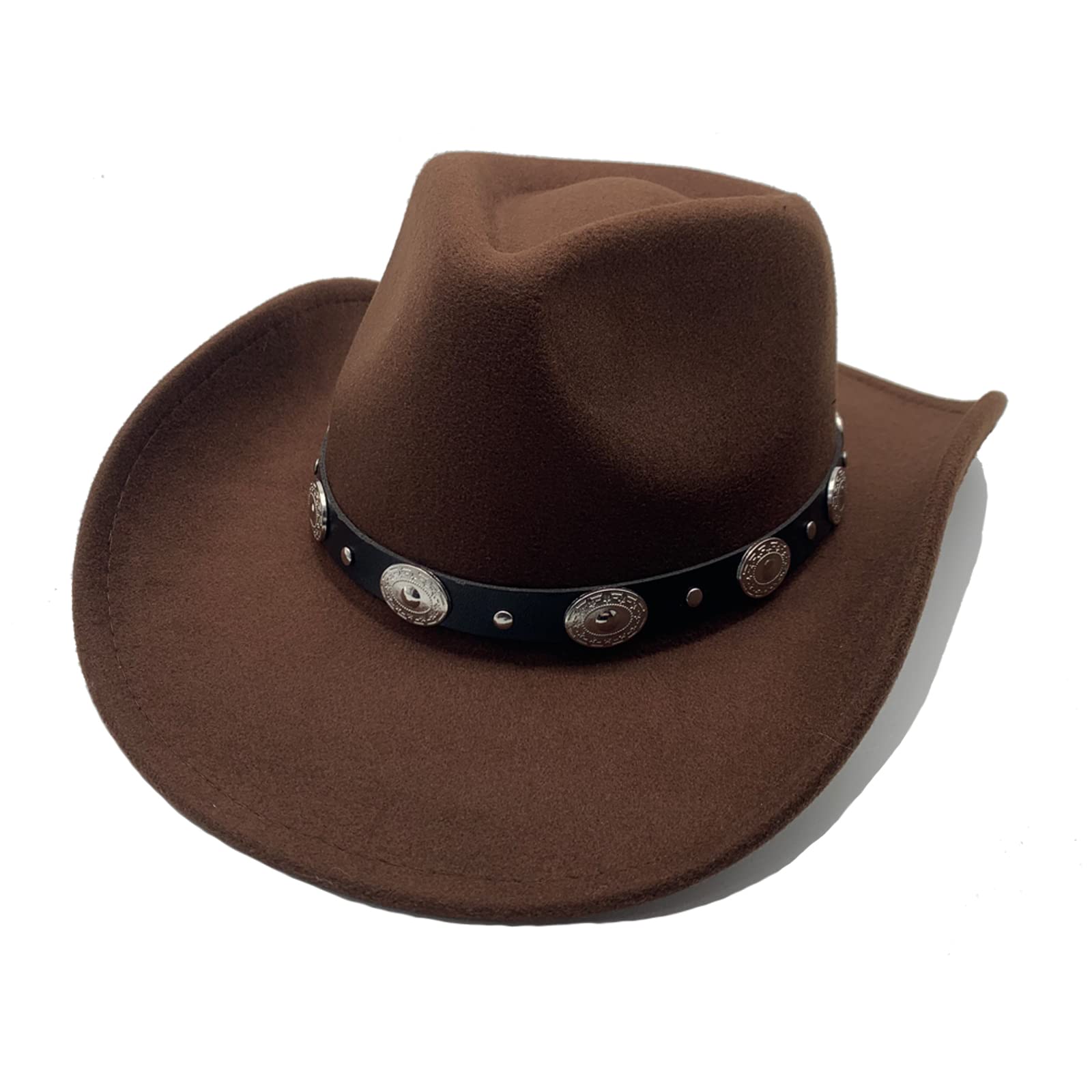 Willheoy Western Cowboy Hat for Women & Men - Adjustable Felt Cowboy Hat with Shapeable Brim - Perfect for Rodeo, Country Music Festivals & Outdoor Adventures