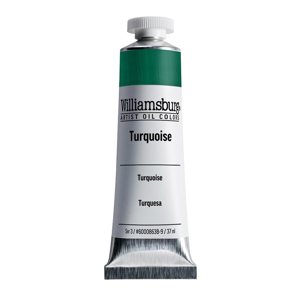 GOLDEN Williamsburg Artist Oil Colors - Turquoise (37 ml Tube) | Professional Opaque Oil Paint for Canvas Painting & Fine Art