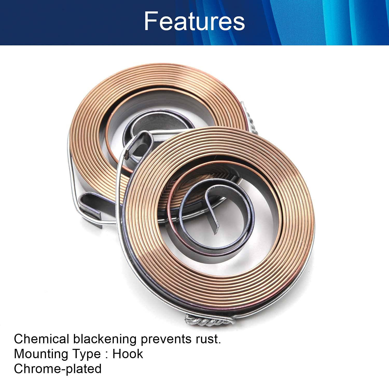 Aicosineg Drill Press Return Spring - Auto Reset 2 Hooks Quill Feed Coil Spring Assembly (5 Ft Length, 2 Pcs) - Perfect for Woodworking, Metalworking & DIY Projects
