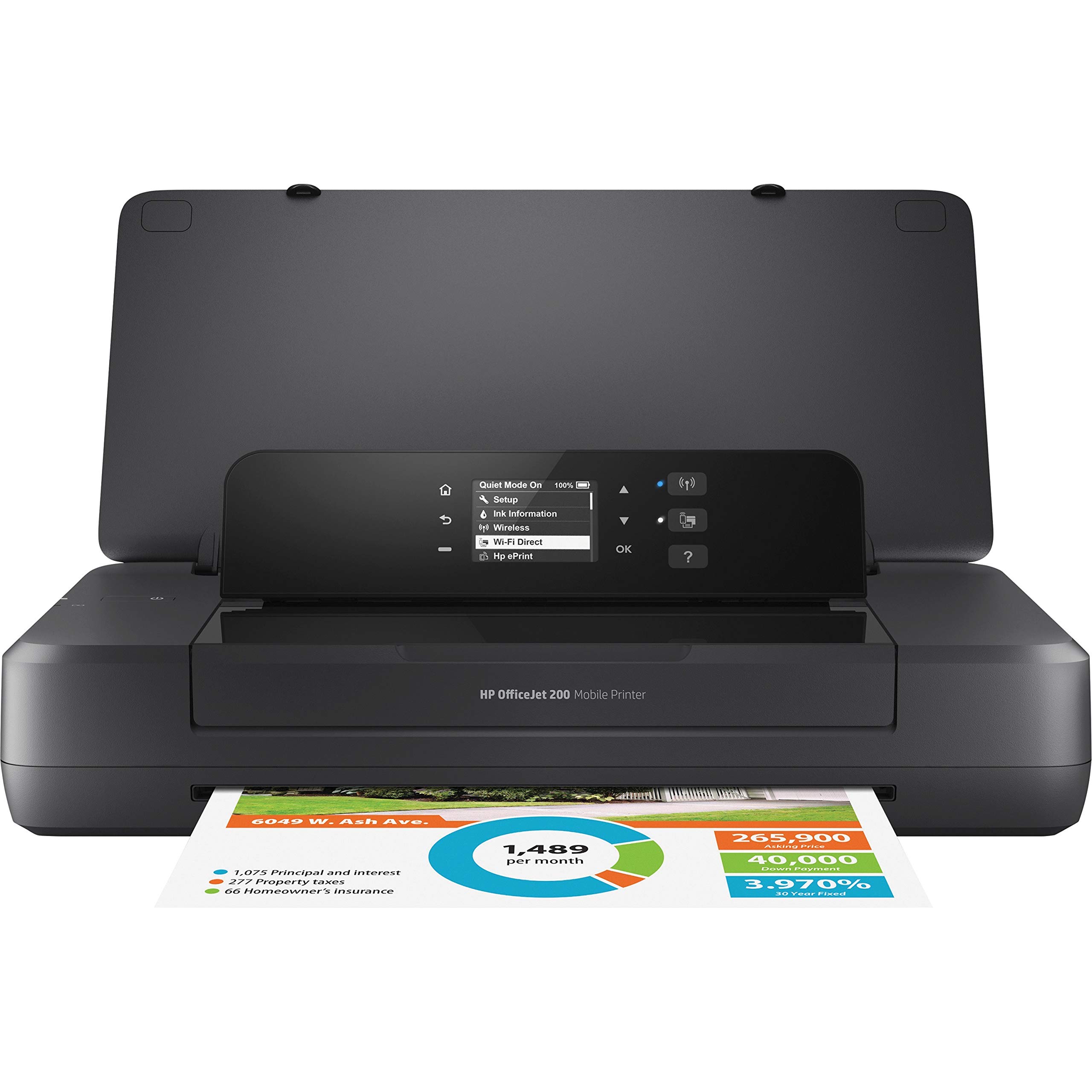 HP OfficeJet 200 Portable Wireless Printer | Mobile Printing | Compact for Travel & Home Office (CZ993A) Black | Perfect for Business Trips & Remote Work