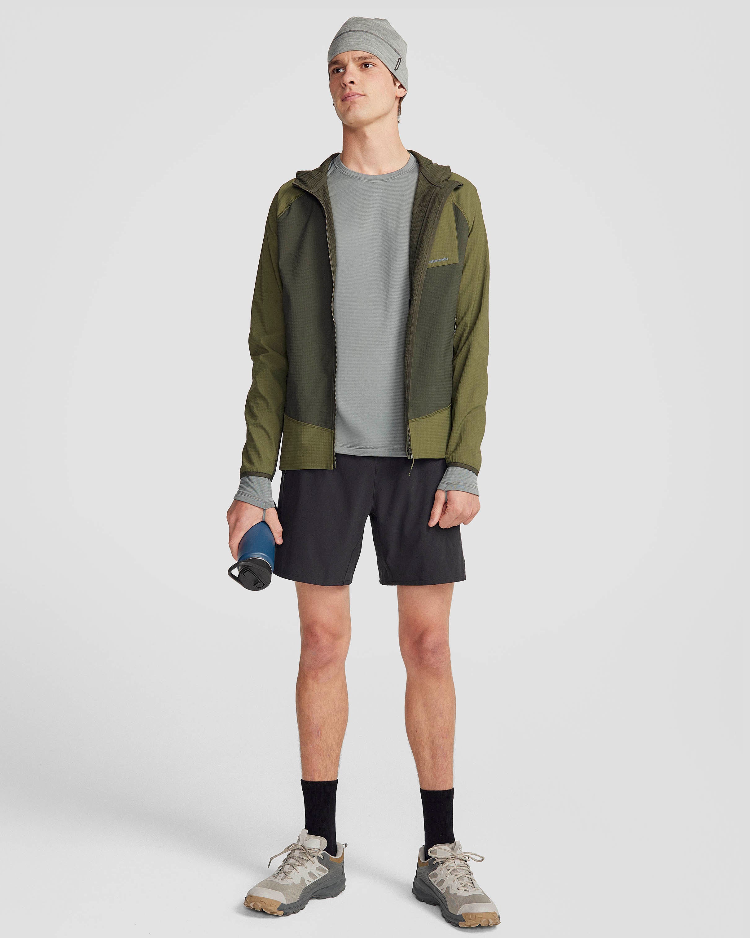 Men's Aysen Hooded Fleece Jacket - Dark Moss/Light Moss - Warm Winter Outdoor Wear for Hiking, Camping & Casual Style