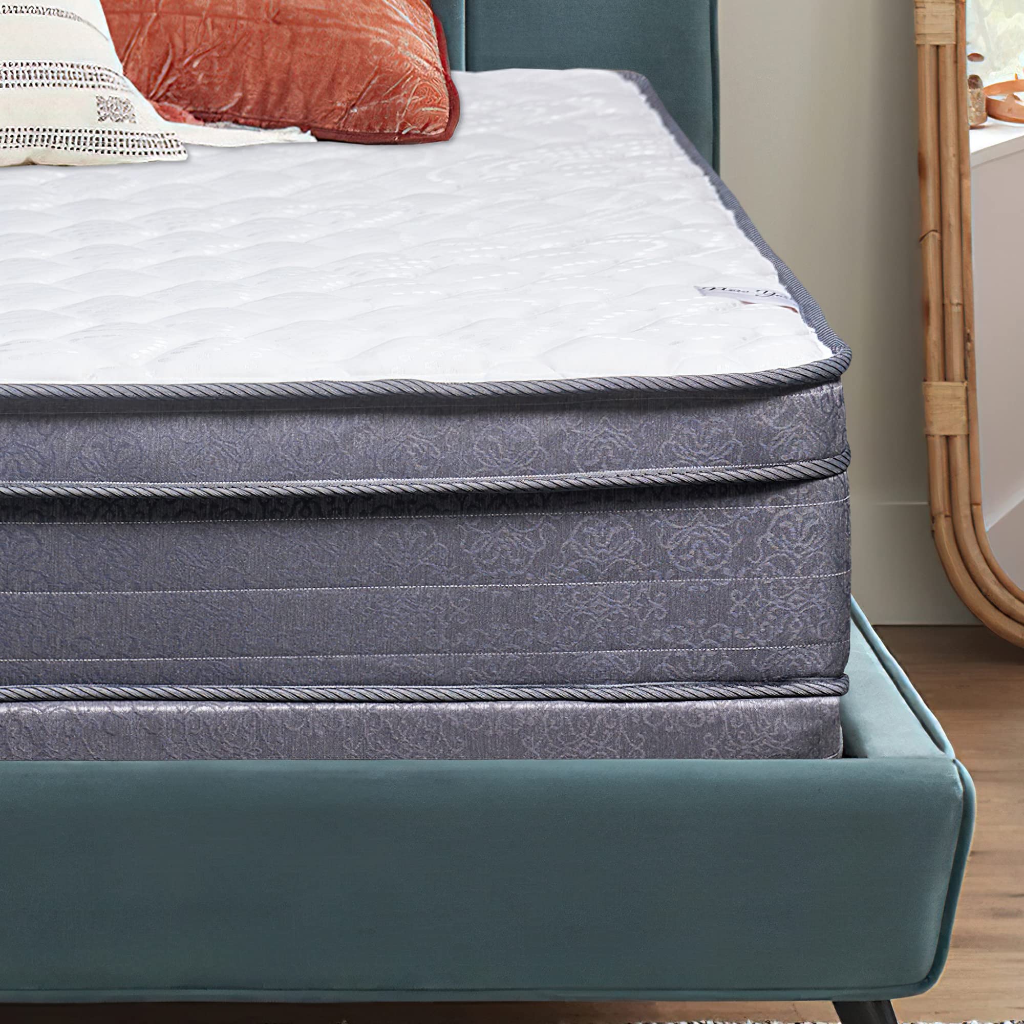 Greaton 11-Inch Plush Eurotop Mattress & Box Spring Set - Full Size, Back Support, No Assembly - Perfect for Bedrooms