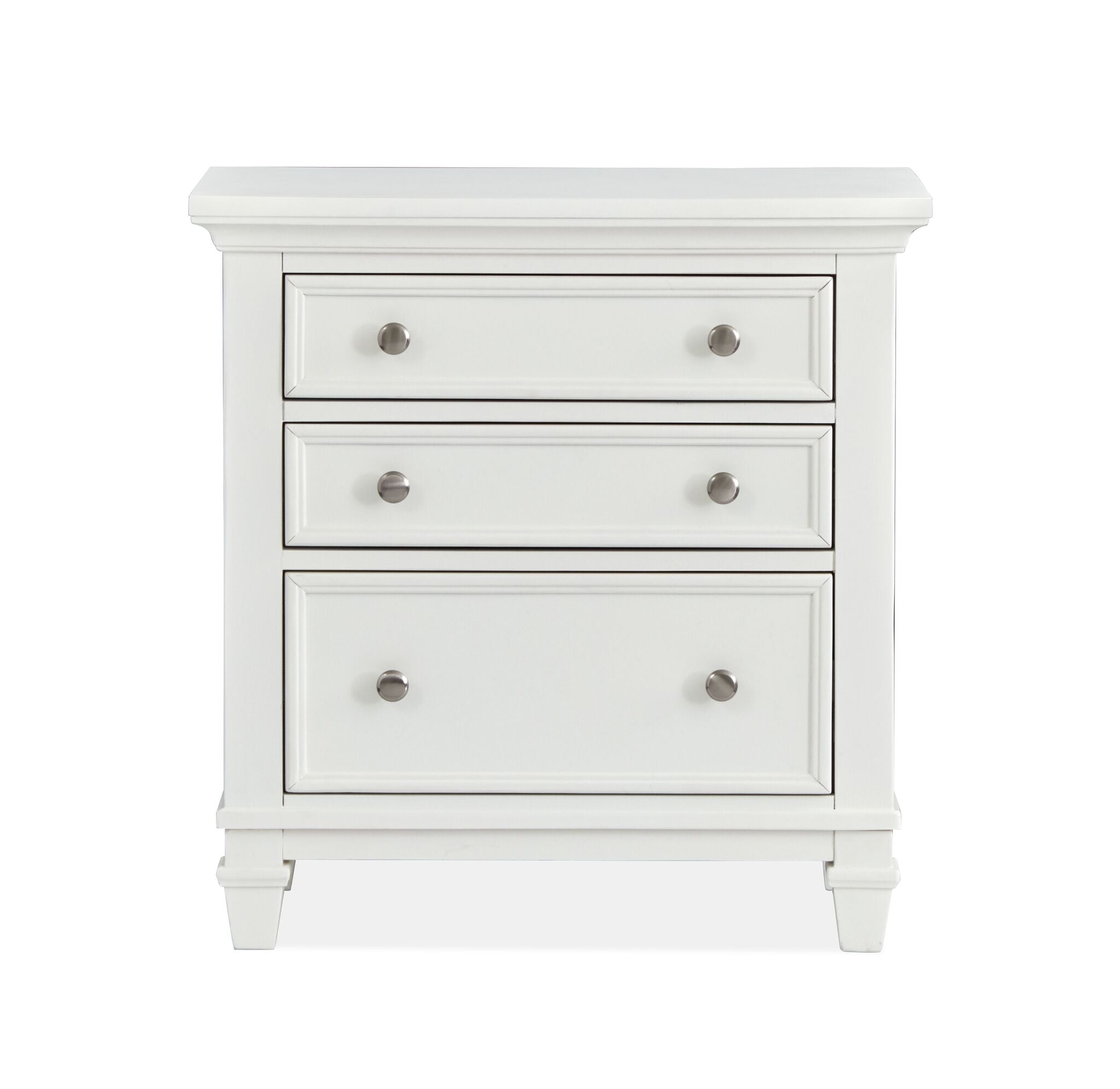 Charleston Night Table - Dove White Finish, Modern Bedside Table with Drawer for Bedroom, Living Room, or Office Storage