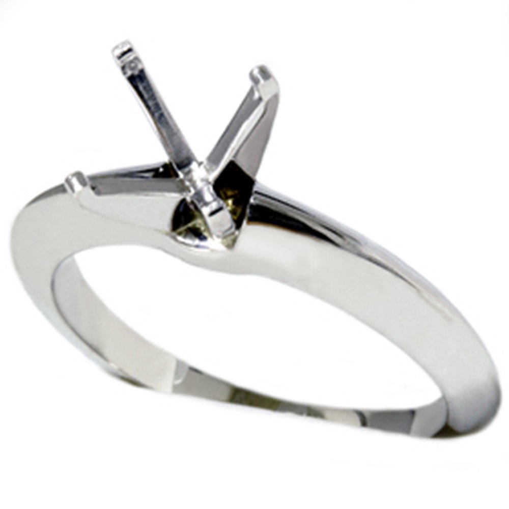 14K Gold Solitaire Engagement Ring Setting with Knife Edge Band - Perfect for Proposals, Weddings & Anniversary Gifts
