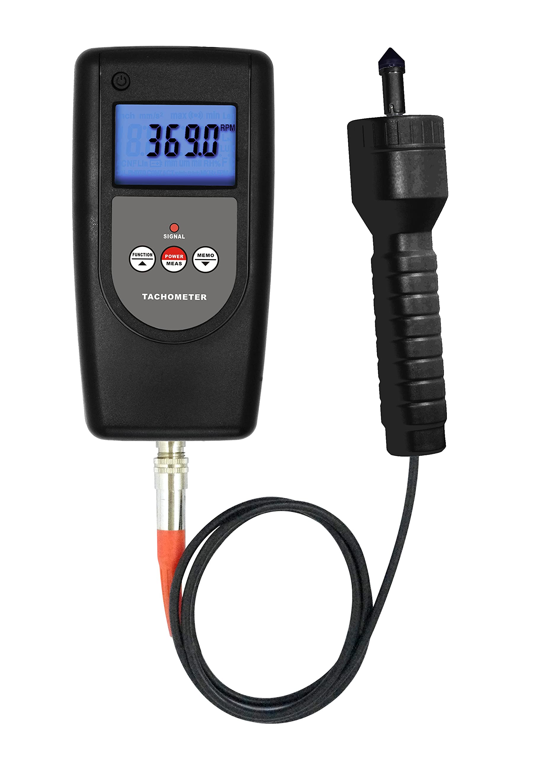Digital Laser Photo/Contact Tachometer DT-2859 - High Precision RPM, Frequency, Cycle, Pulse Times & Distance Measurement Tool for Automotive, Industrial & DIY Use