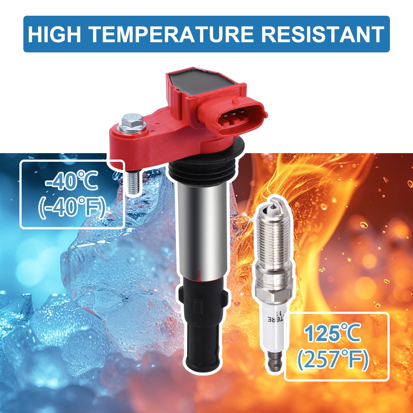 6 Pack UF375 Ignition Coil and Spark Plug Kit - Compatible with Cadillac, Buick, Chevy, GMC, Saturn 3.6L (Fits Models GN10309, C-747, 12583514, C1508) - High Performance Replacement for Smooth Engine Start & Acceleration - Perfect for Daily Commuting, Road Trips & Off-Road Adventures