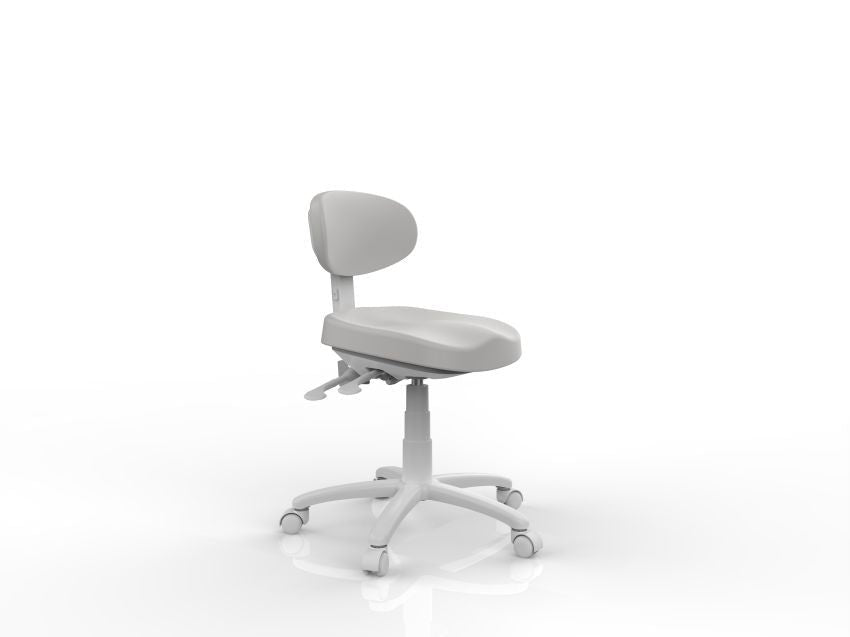 Silverfox ® Rolling Stool with Backrest - Adjustable Height Rolling Chair with Wheels for Salon, Tattoo, Massage & Office Use - Ergonomic Rolling Stool for Professionals (Model 8C01)
