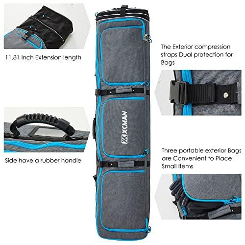 XCMAN Adjustable Length Roller Snowboard Bag with Wheels - Durable Travel Case for Snowboarding Gear, Perfect for Airports, Slopes & Winter Sports Trips