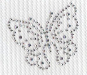 Butterfly Iron-On Hot Fix Rhinestone Transfer - AB Clear Crystal for DIY Crafts, Fashion Accessories & Clothing Decoration