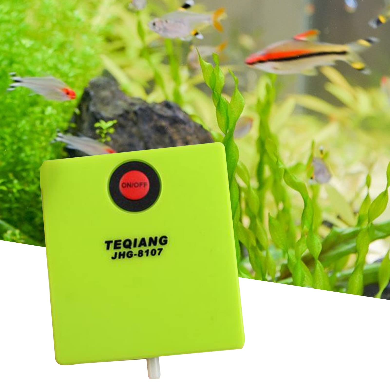 Portable Fish Tank Air Pump - Mini Oxygen Aerator for Aquariums, Increases Water Circulation & Oxygenation - Ideal for Home Fish Tanks, Aquaponics & Hydroponics Systems