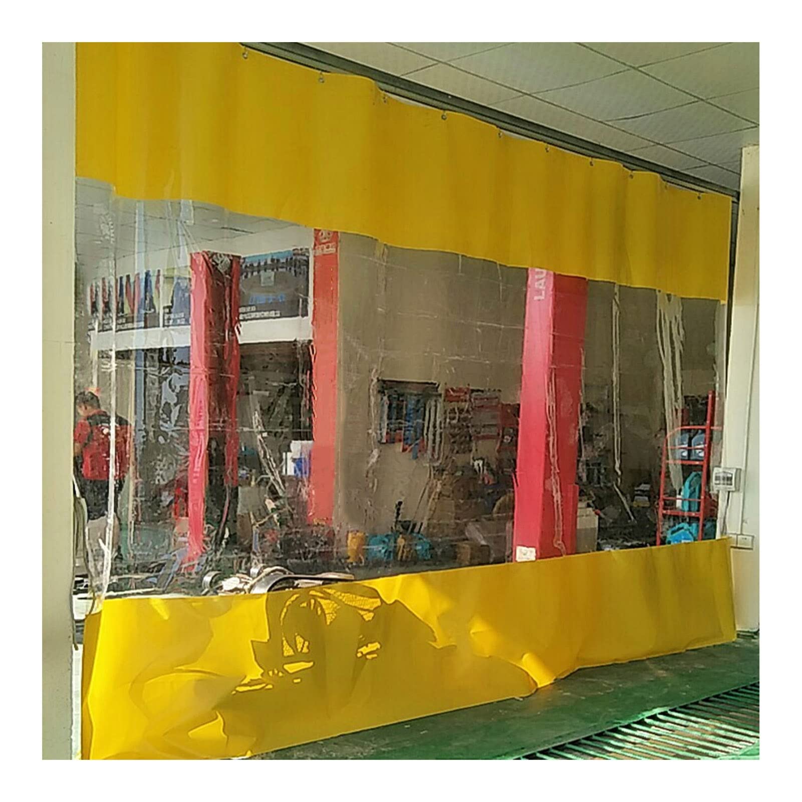 Clear Waterproof Tarpaulin - 0.5mm Heavy Duty Transparent Tarp with Reinforced Grommets | Windproof & Rainproof Outdoor Cover for Patio, Garden, Greenhouse, Camping | Custom Size 2.3x3M (Yellow) - Perfect for Plant Protection, Temporary Shelter & Weatherproofing