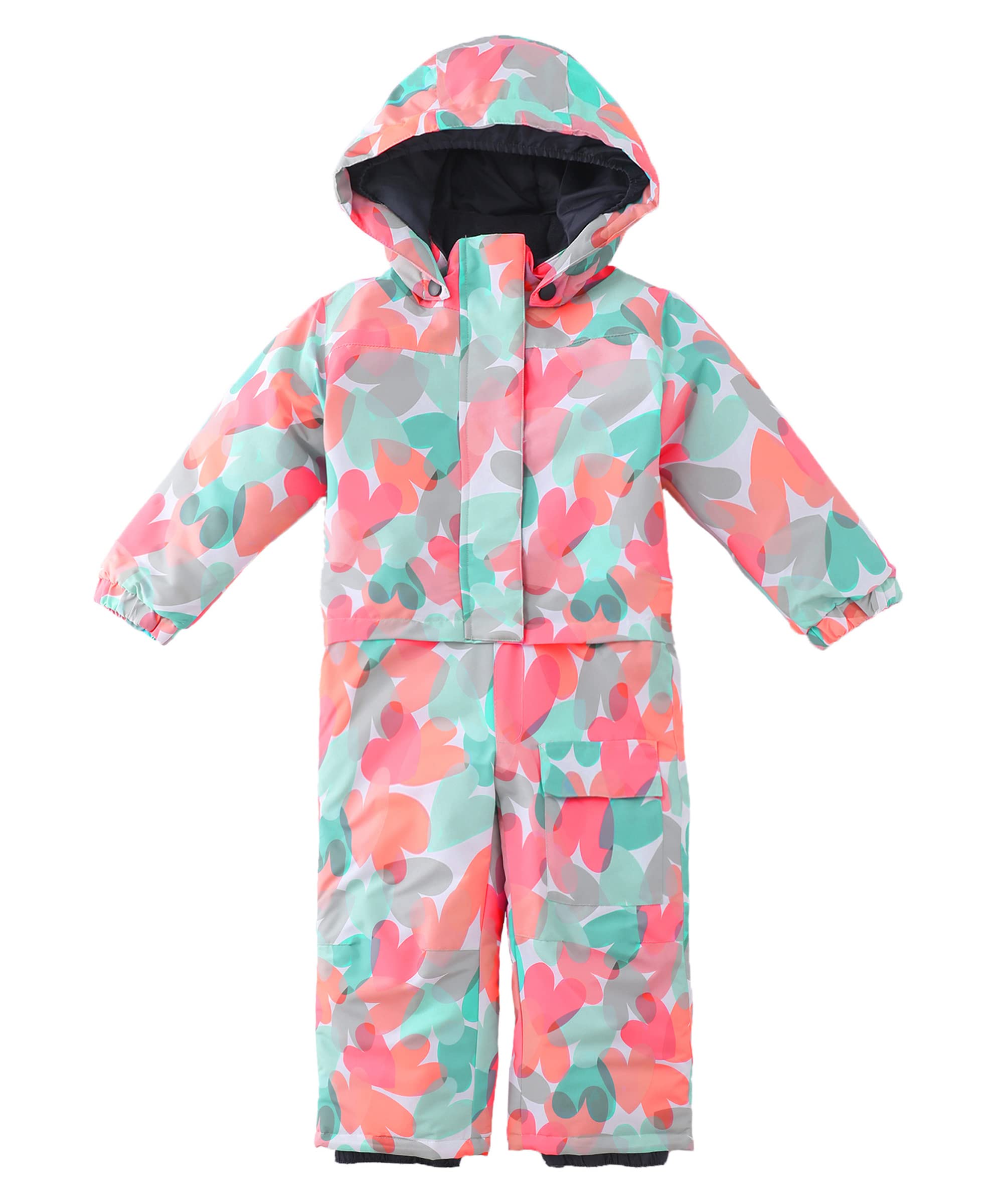 LUCKYLUAN Kids' Waterproof Snowsuit - Windproof One-Piece Ski Coverall with Hood for Boys & Girls | Perfect for Winter Sports, Snow Play & Outdoor Adventures