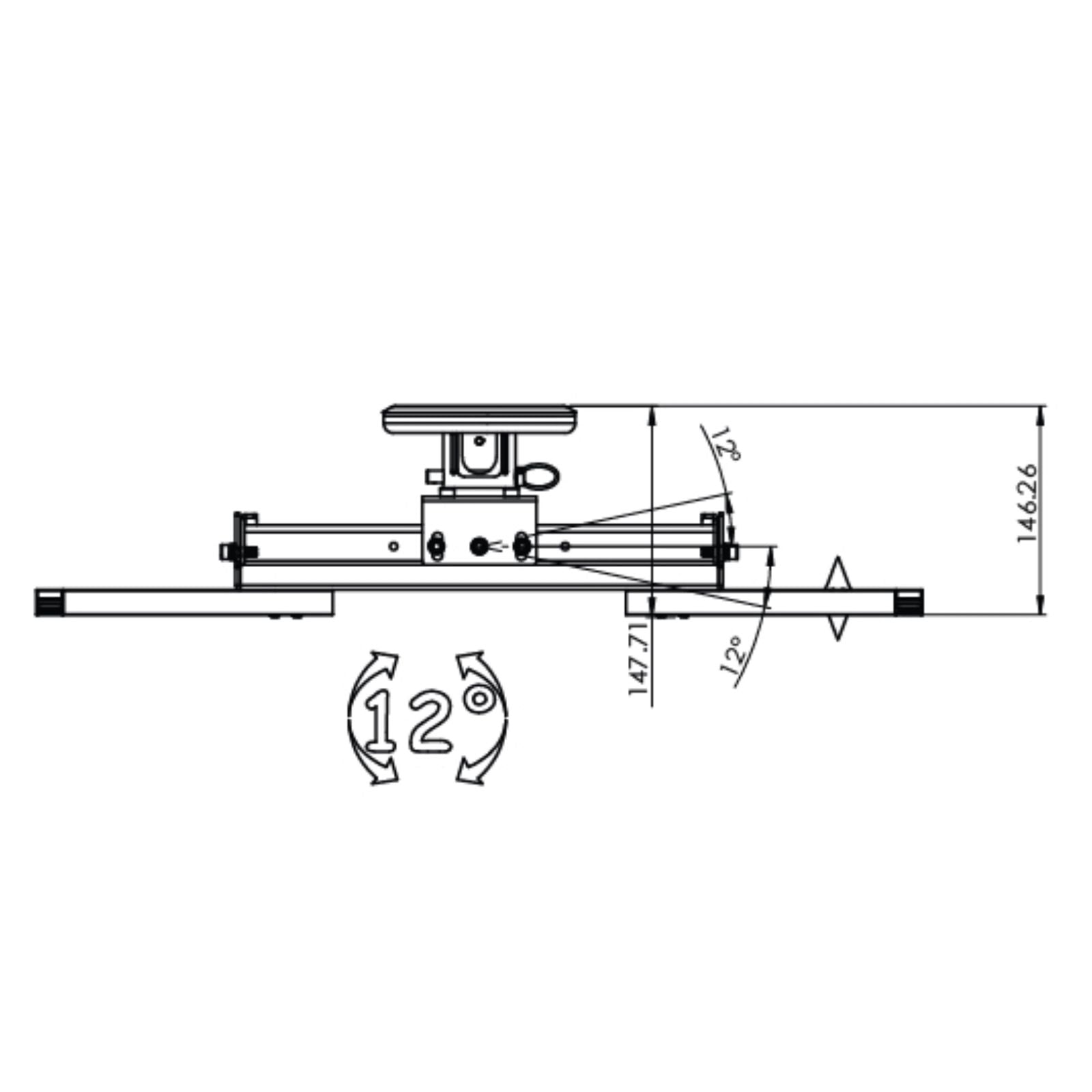 Tauris™ Heavy Duty Projector Mount Bracket PJR076 - Universal Ceiling & Wall Mount for Home Theater, Office, and Classroom Projectors