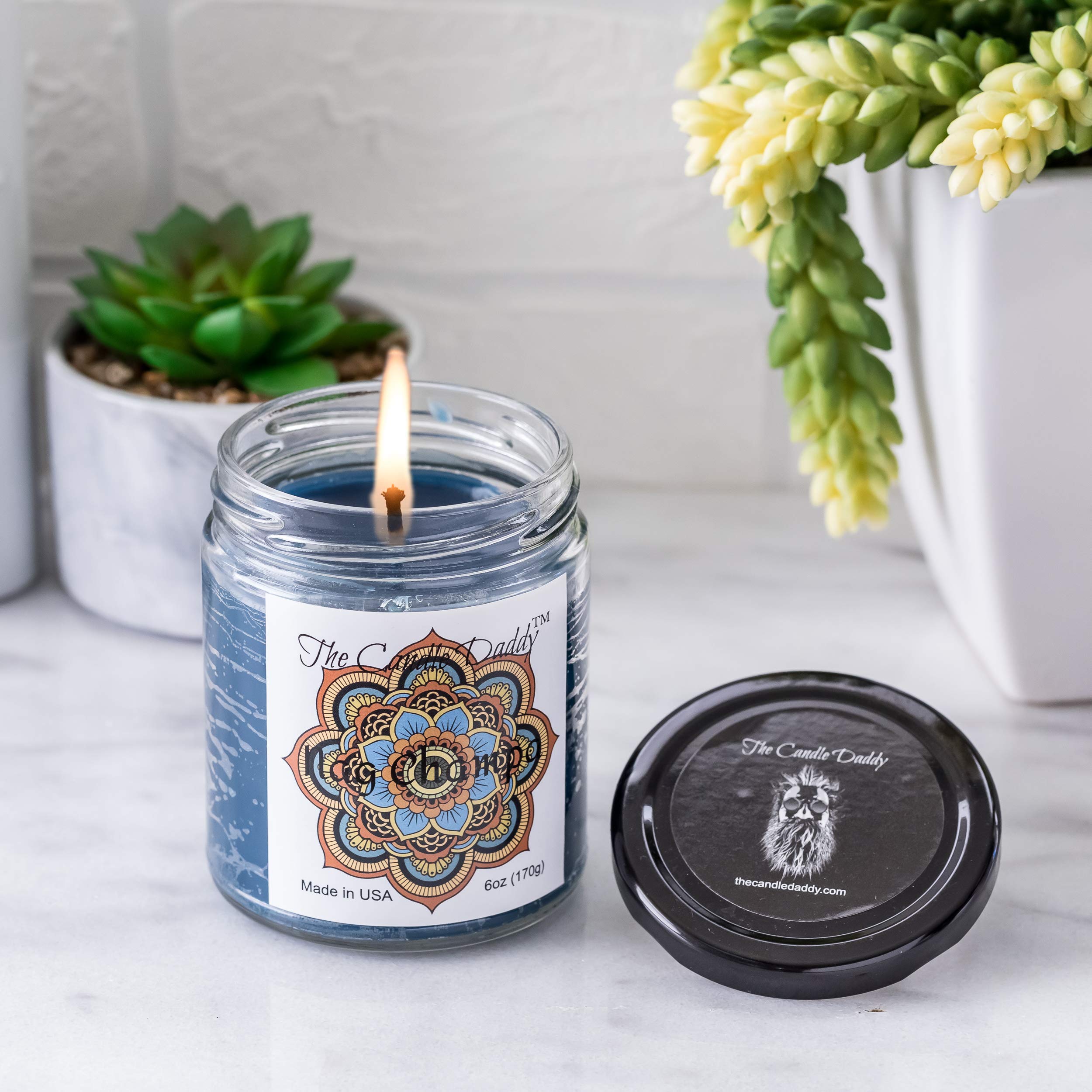 Nag Champa Scented Candles & Wax Melts Set - 2 x 6 oz Incense Candles + 3 x 2 oz Aromatherapy Wax Melts for Home, Meditation & Yoga Relaxation
