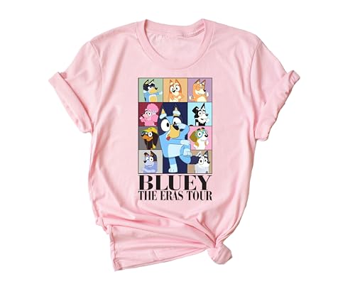 Bluey Tour Shirt - The Era Tour Tee | Cute Bluey Cartoon T-Shirt for Kids & Adults | Bluey Heeler Travel Shirt | Perfect for Concerts, Birthday Gifts & Family Outings