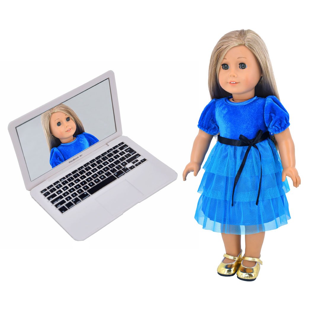 Ebuddy Mini Dollhouse Toy Cat Laptop - Tiny Fake Computer Mirror for Cats (White) | Interactive Pet Toy for Kittens & Small Pets
