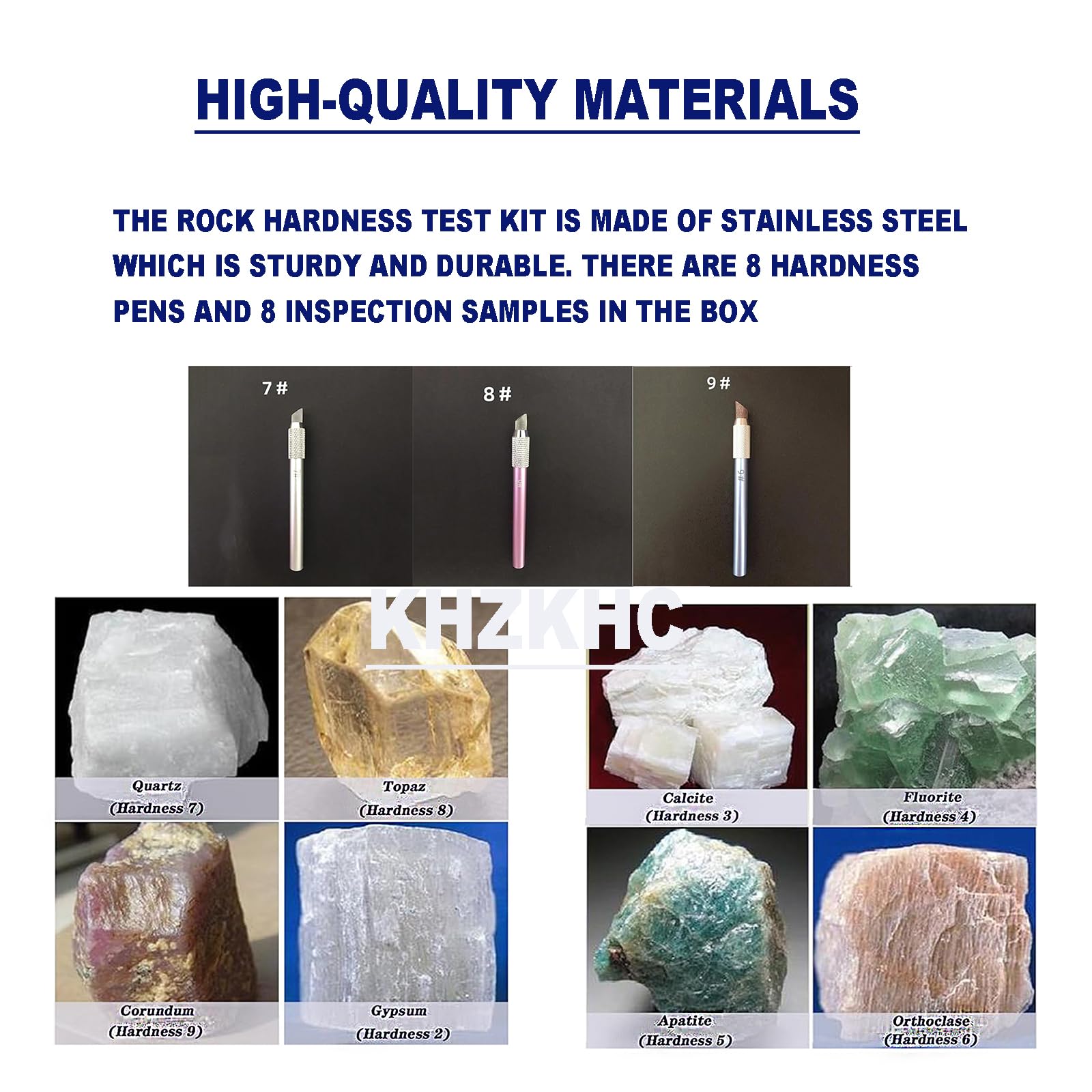 Mohs Hardness Test Kit - Scratch Tester Pen (2-9 Scale) with Storage Box for Gemstone, Jewelry & Mineral Identification - Perfect for Geologists, Jewelers & Rock Hobbyists