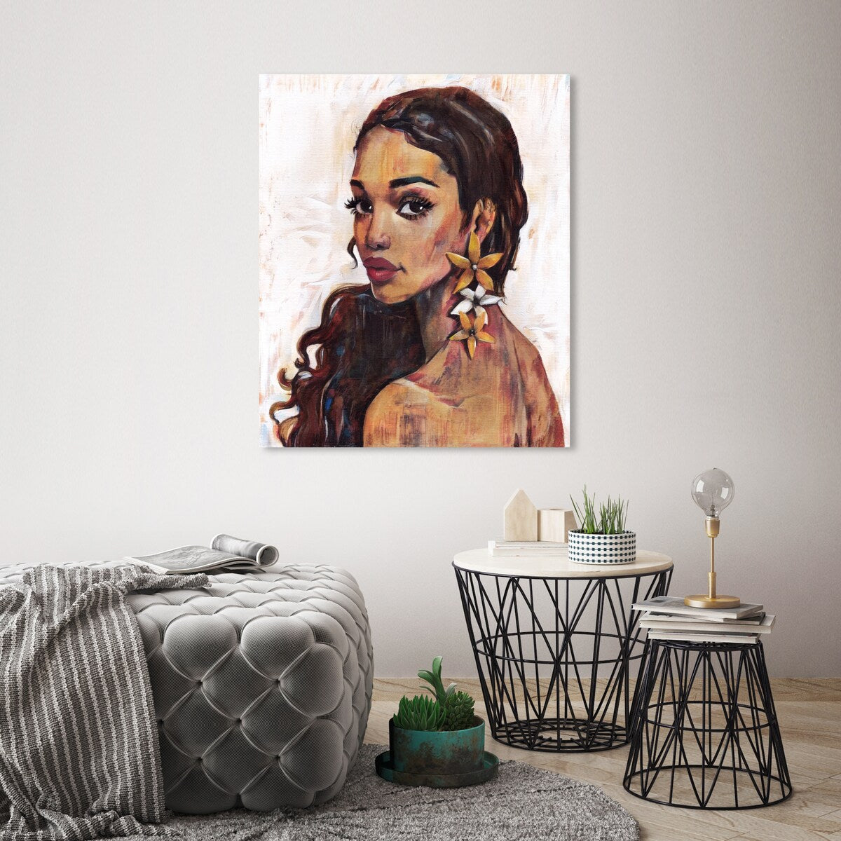 Elegant White Floral Canvas Wall Art Print - Traditional Flower Painting for Bedroom Decor | Perfect for Living Room, Nursery & Home Office