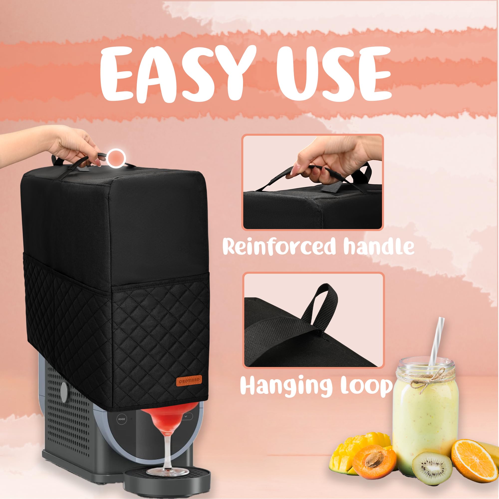 **Ninja Slushie Machine Dust Cover - Black Foldable Hanging Protector for Ninja Slushy & Frozen Drink Maker | Perfect for Home Bars, Parties & Outdoor Events**