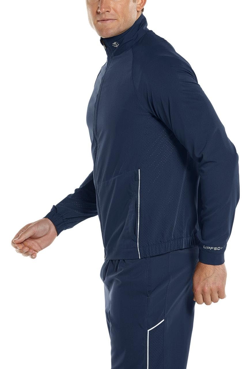 Coolibar UPF 50+ Men's Sun Protective Sport Jacket - Lightweight UV Protection for Hiking, Running & Outdoor Activities