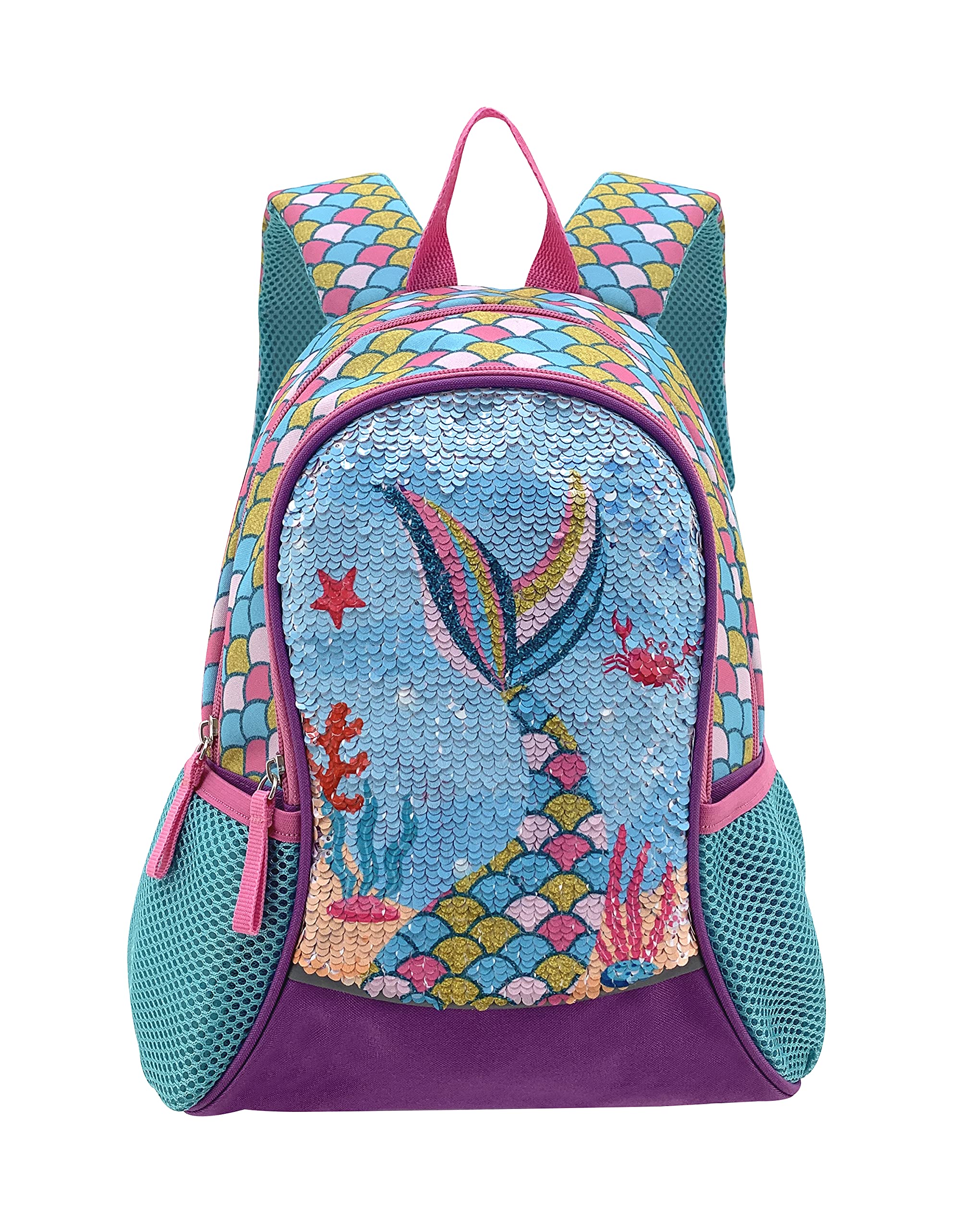 **Reversible Sequin Mermaid Backpack for Girls Ages 4-6 – 15 Inch Toddler Backpack for Preschool, Kindergarten & Elementary School – Cute Kids Bookbag for Daily Use, Travel & Playdates**