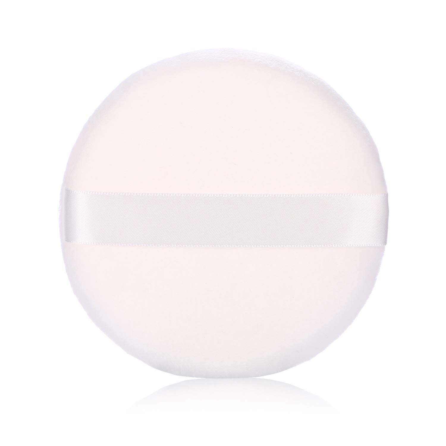 WSYUB Ultra Soft Large Velour Powder Puff for Body & Loose Powder - 4.13 Inch Round Makeup Puff (4-Pack, White) - Perfect for Full Body Makeup Application & Setting Powder