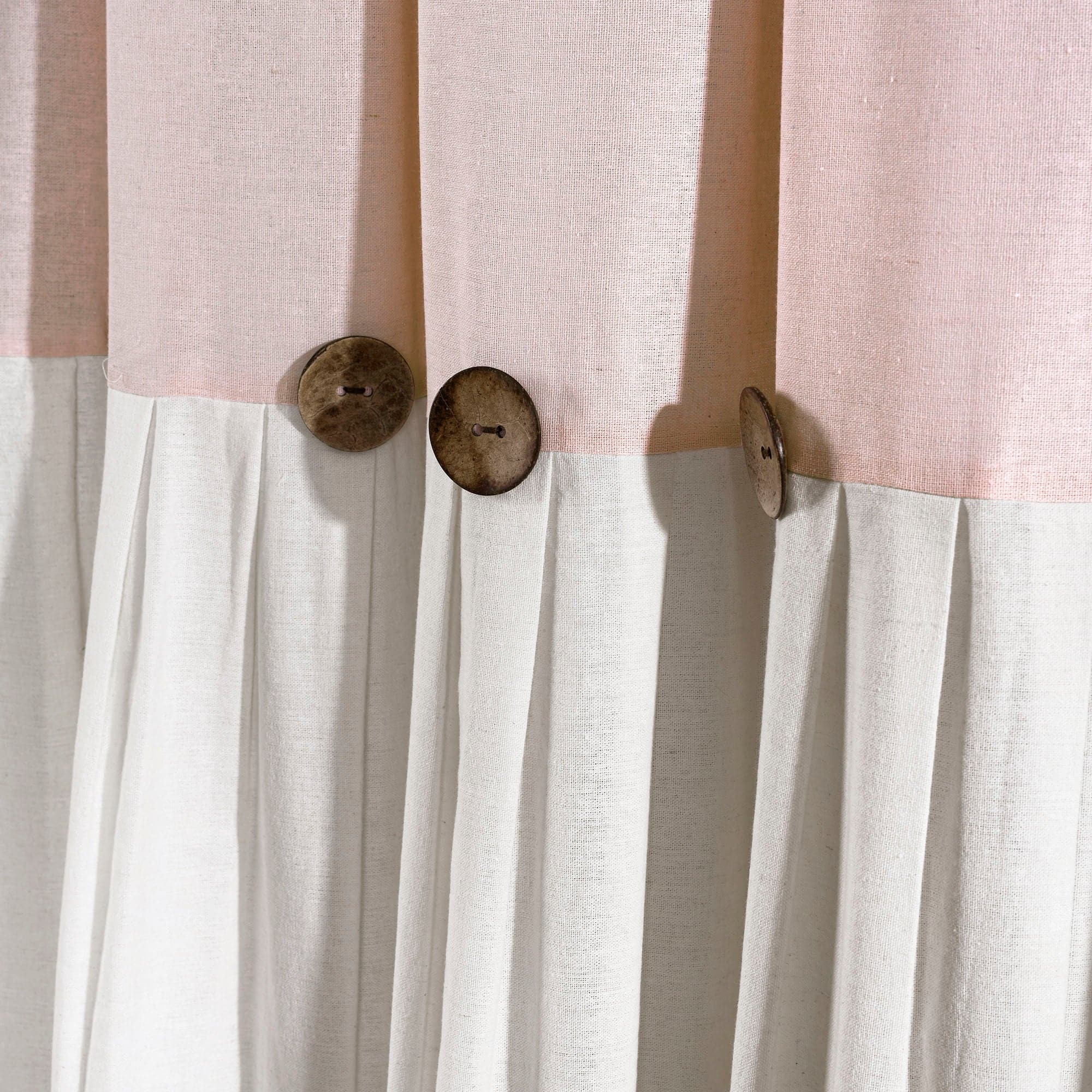 Linen Button Shower Curtain - Waterproof Bathroom Decor for Modern & Farmhouse Style - Perfect for Home, Apartment, and Spa Use