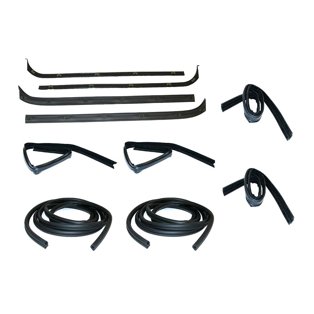 KF1004-10 Complete Car Door Weatherstrip Seal Kit - Inner & Outer Belt, Upper Channel & Division Bar Channel - Driver & Passenger Side Replacement - Perfect for DIY Auto Repair & Weatherproofing