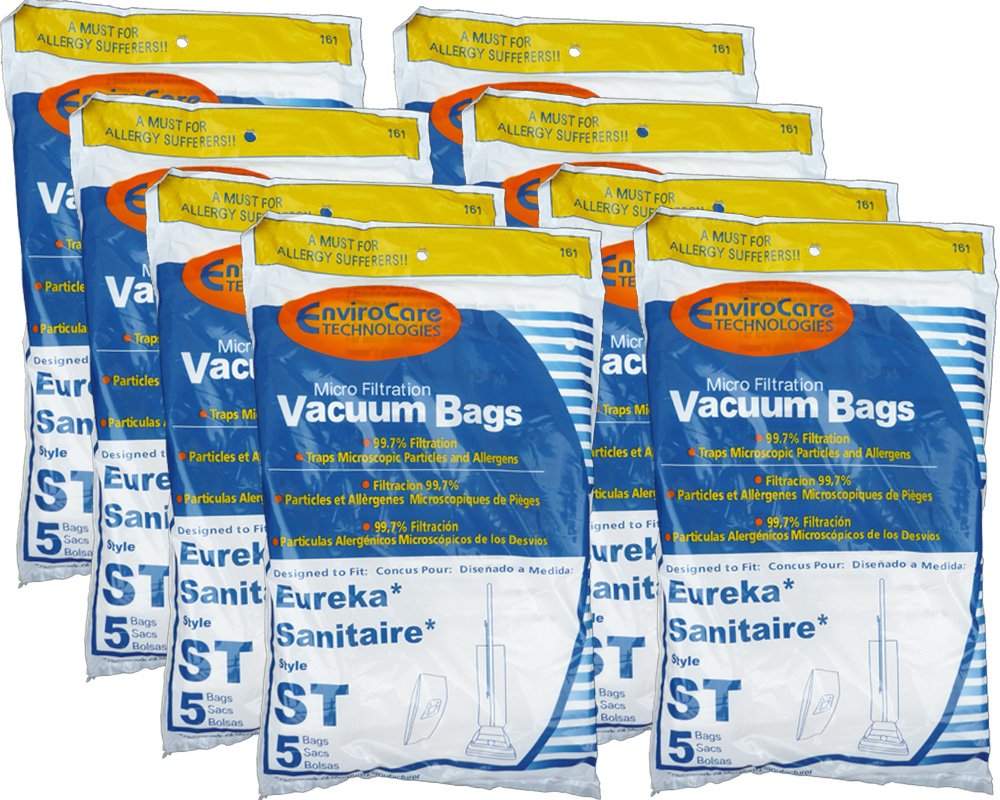 EnviroCare Replacement Micro Filtration Vacuum Bags for Eureka Sanitaire Type ST Uprights - 40 Pack | HEPA Filter Bags for Dust Mites, Pet Hair & Allergens | Ideal for Home Cleaning & Allergy Relief