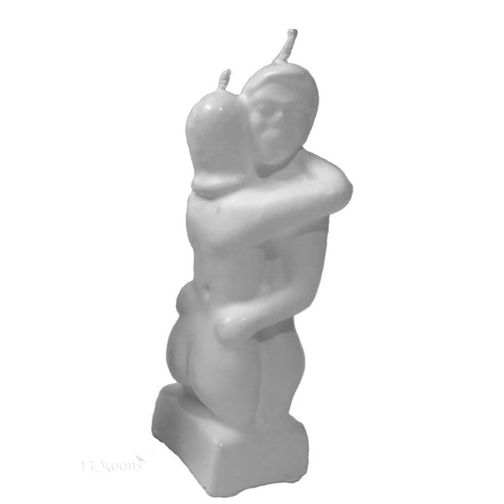 Pachamama Essentials Unscented Lover Figure Candle - Romantic White Erotic Couple Novelty Candle (5.5 x 1.5 Inches) for Love Rituals, Wedding Decor & Sensual Home Decorations