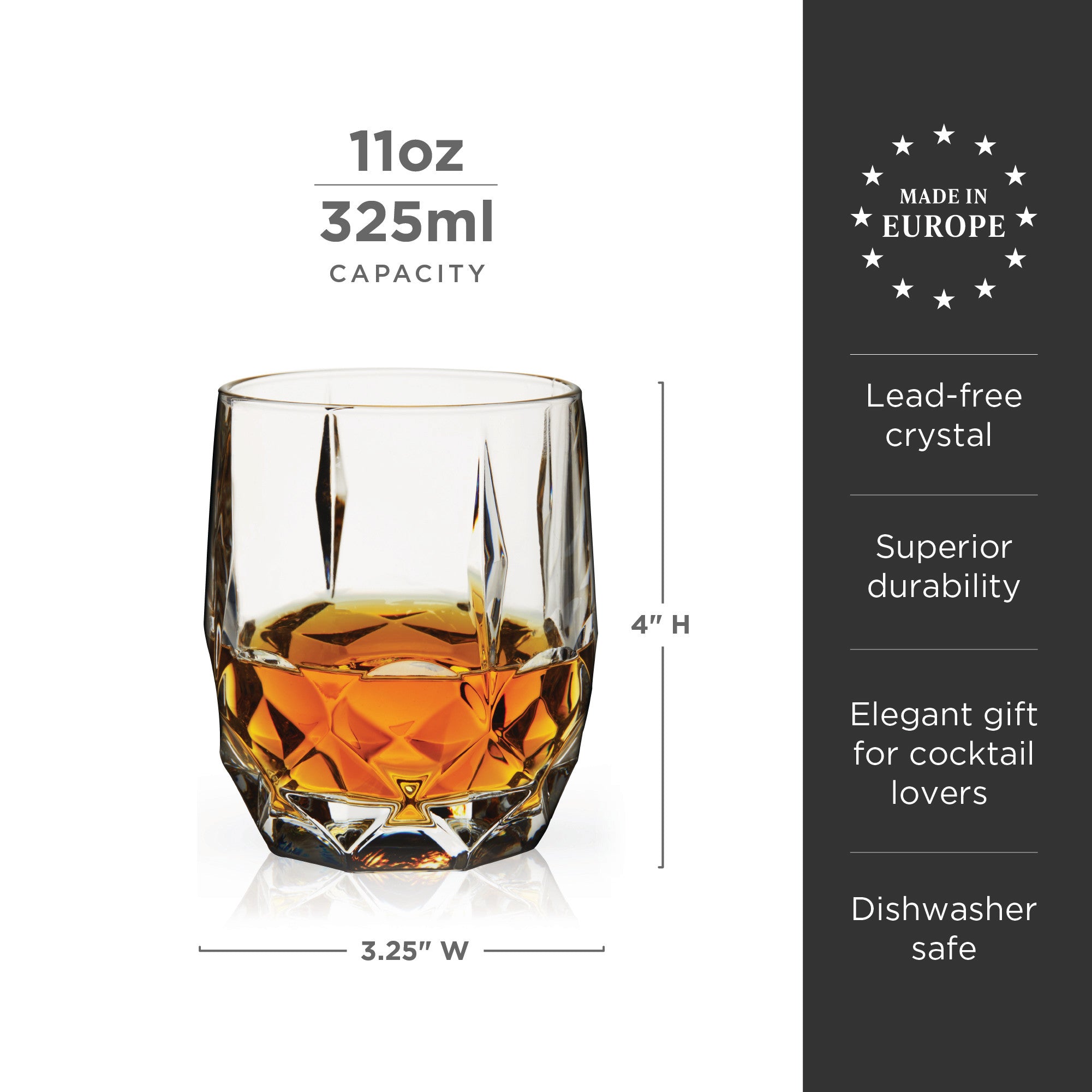 Premium Bruno Crystal Cocktail Glasses Set - Elegant 12oz Stemware for Martini, Margarita & Champagne - Perfect for Wedding, Party & Home Bar Decor