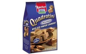 Loacker Quadratini Chocolate Bite-Size Wafer Cookies - 8.82oz (16 Pack) | Crunchy Italian Snacks for Parties, Coffee Breaks & Gift Baskets