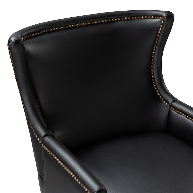 Mid Century Modern Vegan Leather Accent Armchair - Aurelia Stylish Lounge Chair for Living Room, Office & Reading Nook