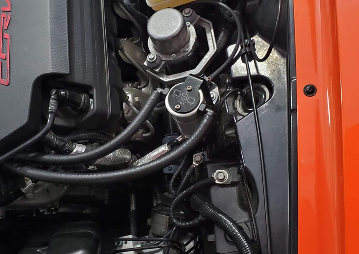 J&L Oil Separator Co. 3.0 Oil Catch Can Compatible with 2014-2019 Chevrolet Corvette LT1 6.2L V8 Engine - Driver Side Silver Baffled Design | Reduces Blow-by & Protects Engine | Perfect for Performance Upgrades & Track Days